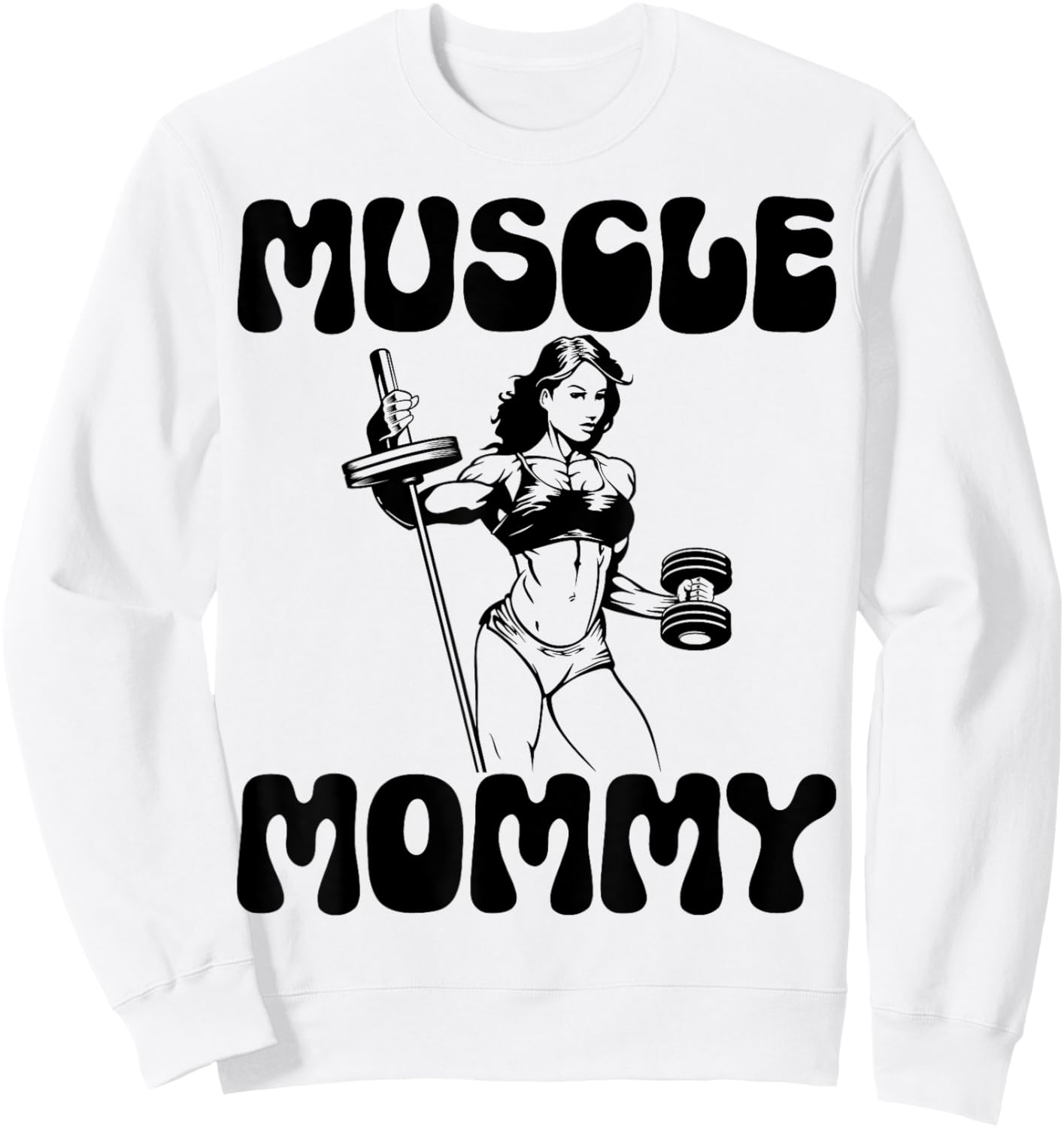 Muscle Mommy - Gym Weightlifting Fitness Bodybuilding Sweatshirt - Sweatshirt | White