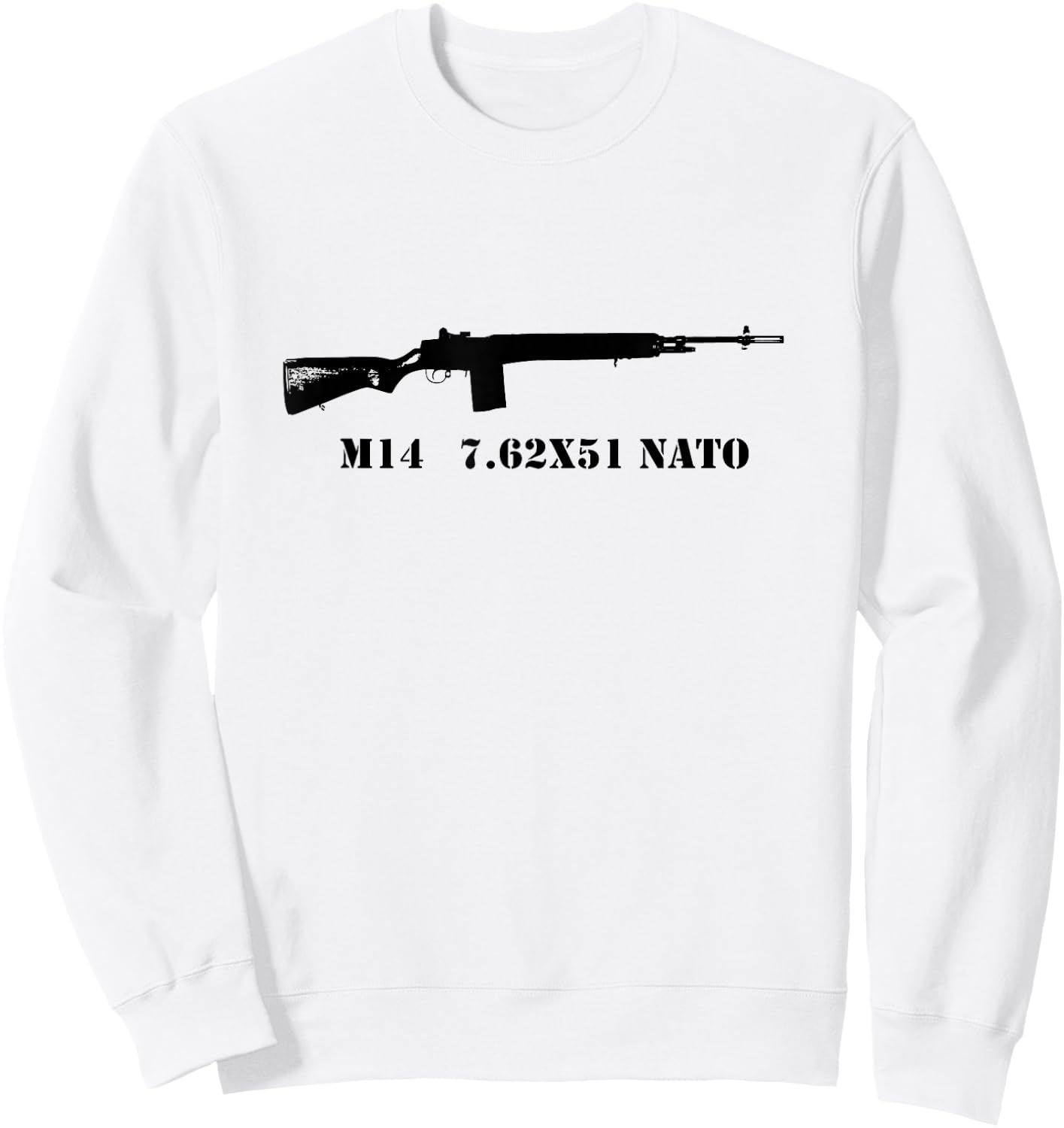 M14 Shirt, M-14 Vietnam US Military 7.62 NATO Sweatshirt - Sweatshirt | White