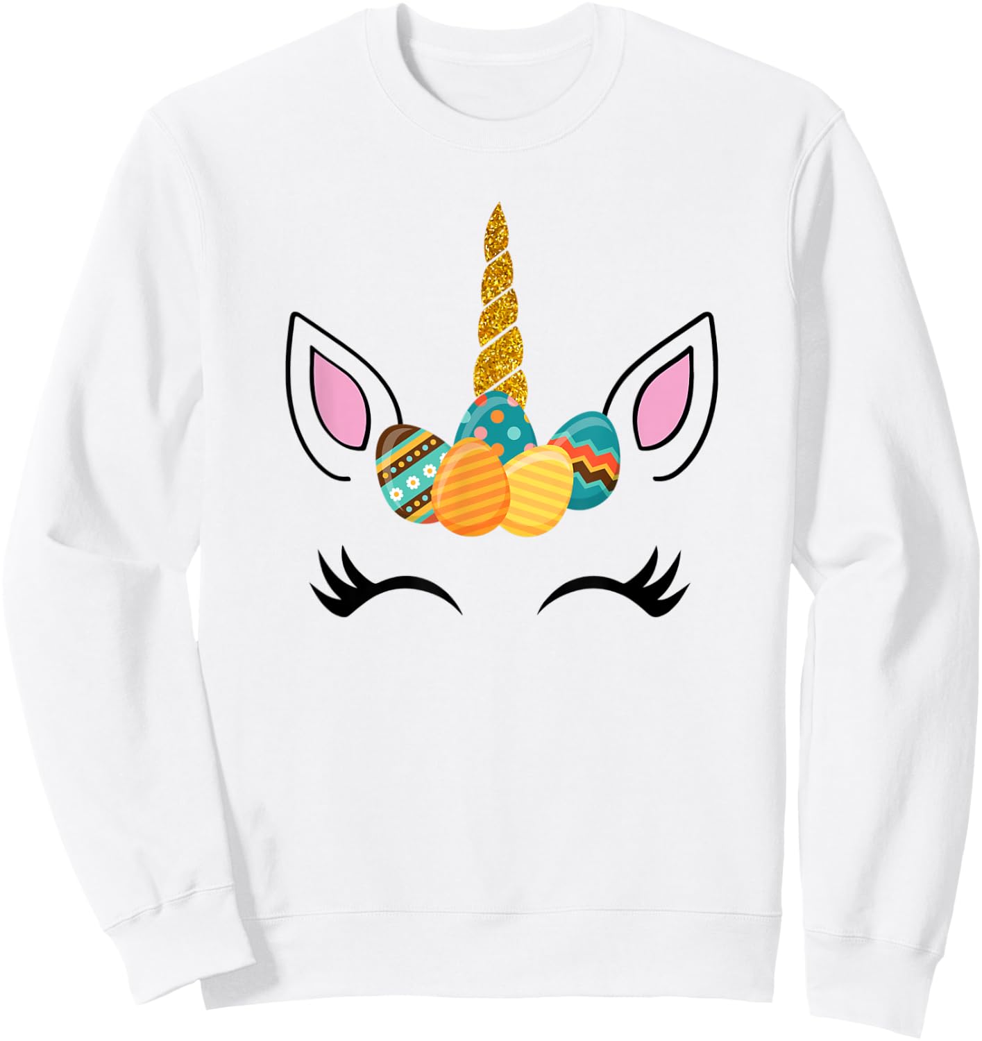 Unicorn Easter Shirt egg easter for Girls & Women Sweatshirt - Sweatshirt | White