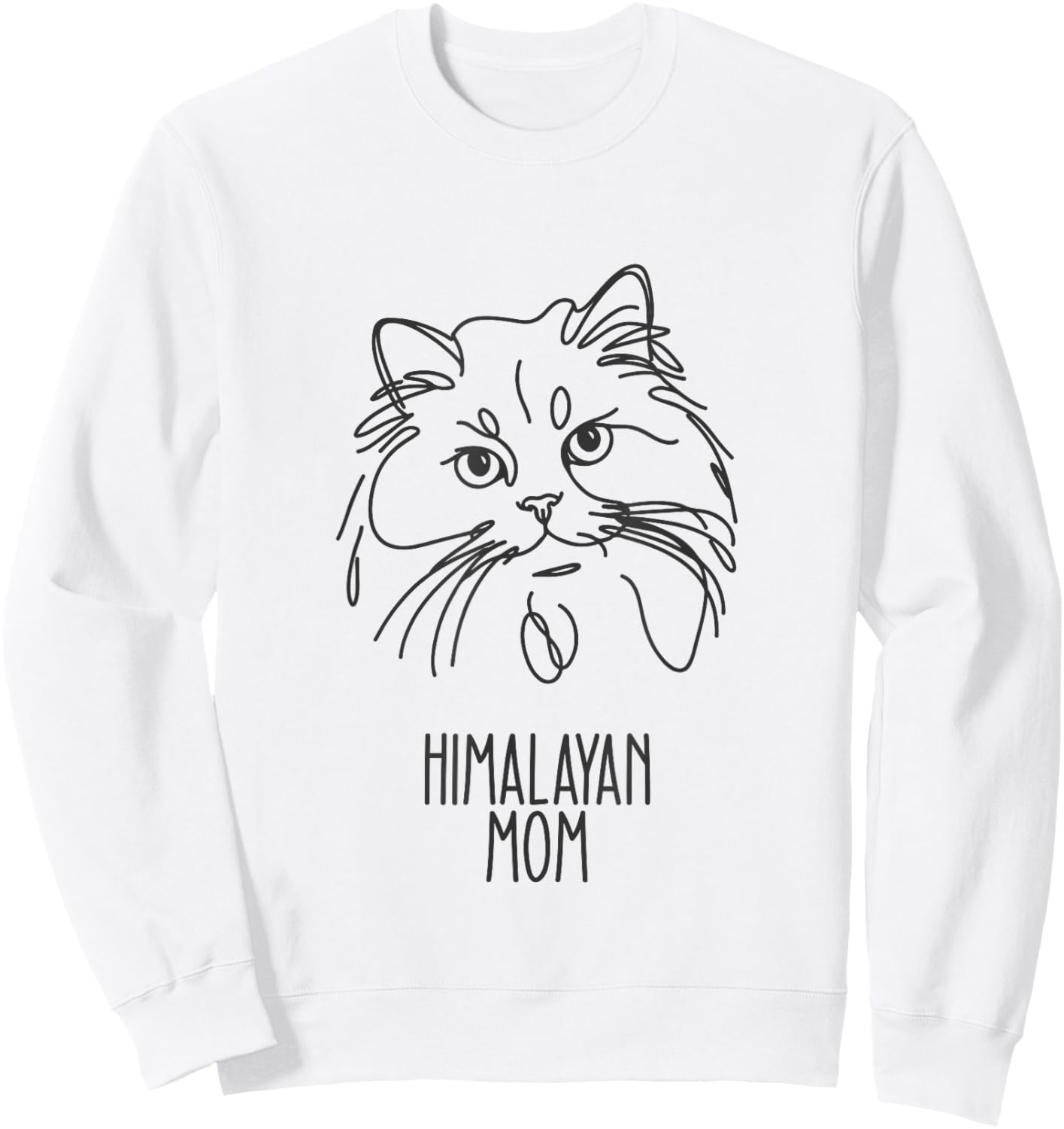 Line Art Best Cat Mom Women - Himalayan Cat Sweatshirt - Sweatshirt | White