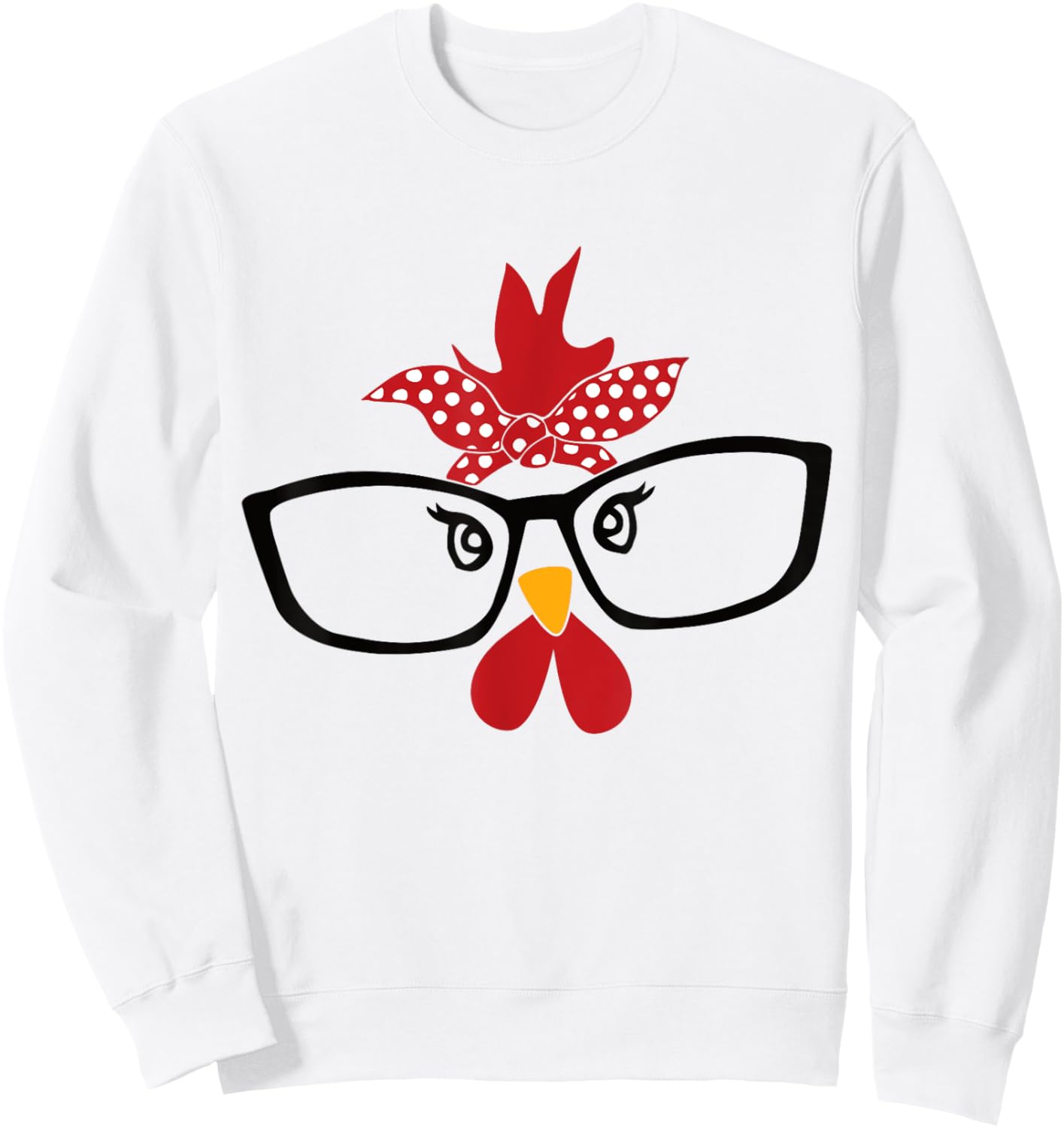 Chicken Costume Halloween Chicken Face Rooster Funny Sweatshirt - Sweatshirt | White
