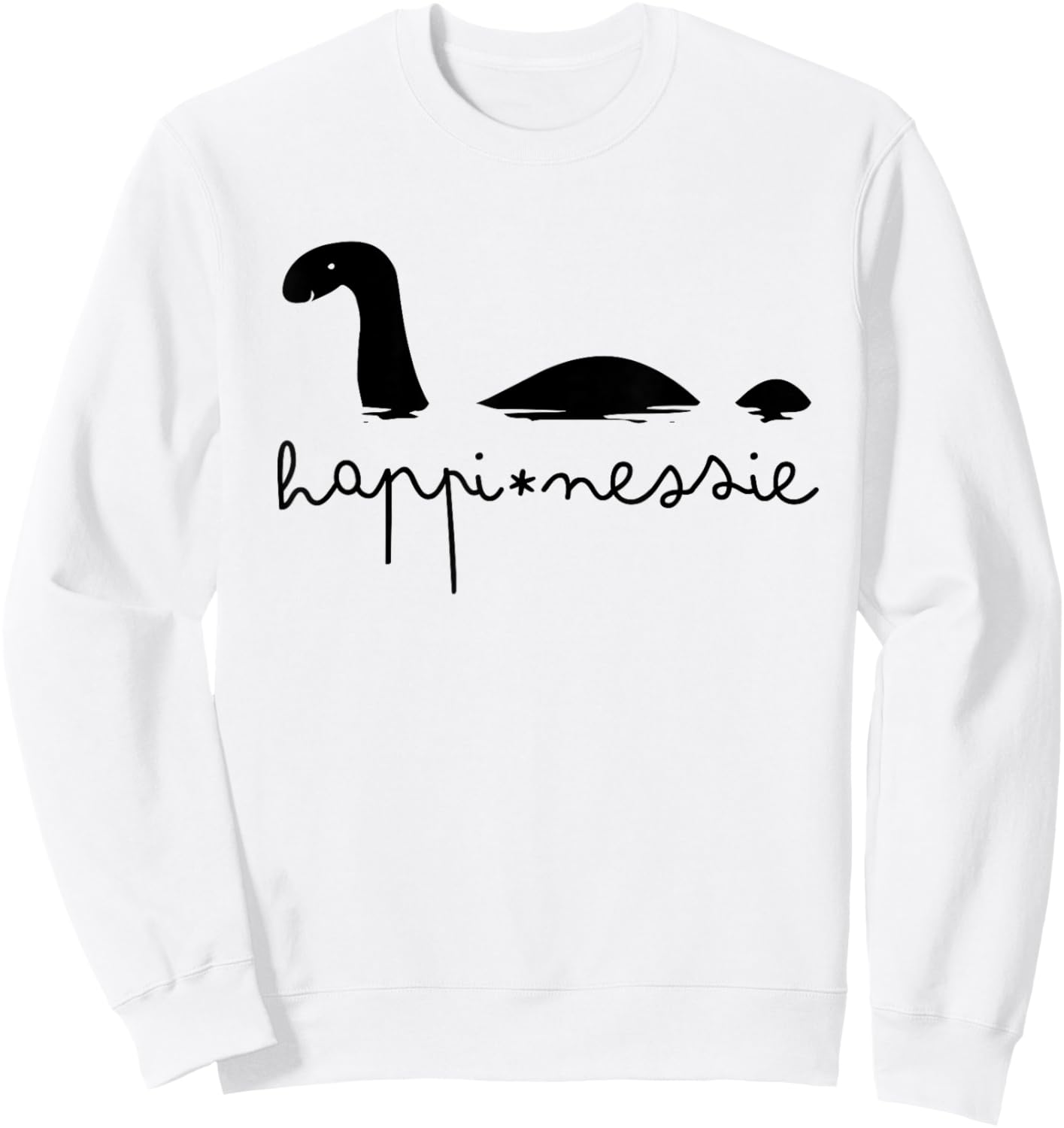HappiNessie Loch Ness Monster Cute Women Cartoon Sweatshirt - Sweatshirt | White