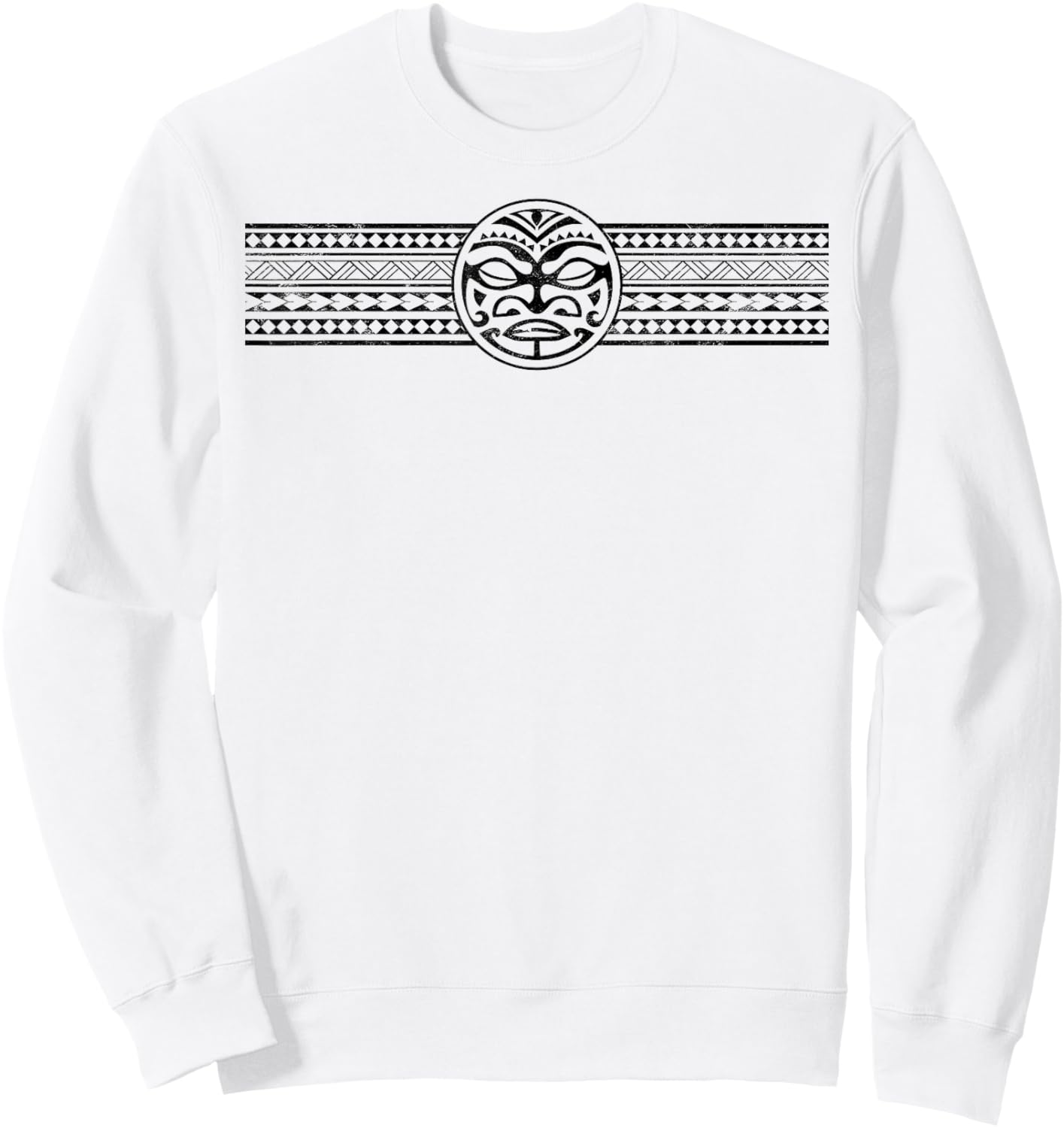 Maori Polynesian Bracelet Tribal Seamless Pattern Aztec Sweatshirt - Sweatshirt | White
