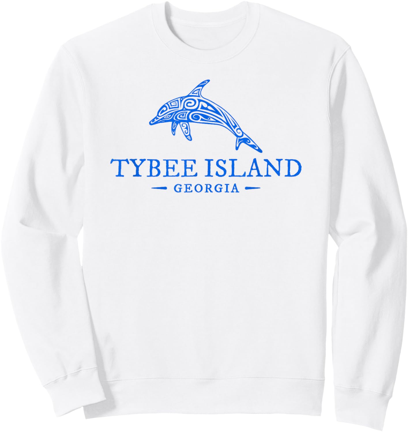 Tybee Island Georgia Dolphin Kids Beach Souvenir Sweatshirt - Sweatshirt | White