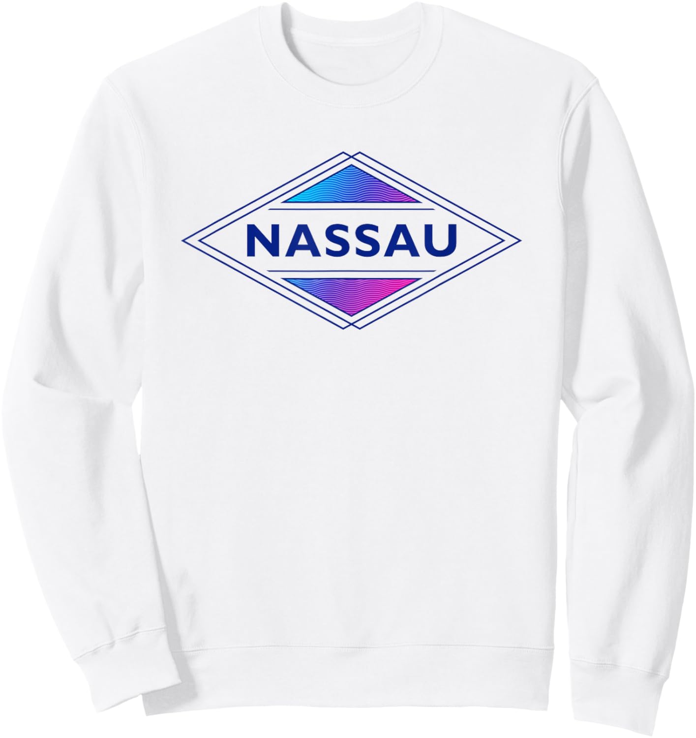 Nassau Bahamas Colorful Retro Men Cruise Souvenir Sweatshirt - Sweatshirt | White