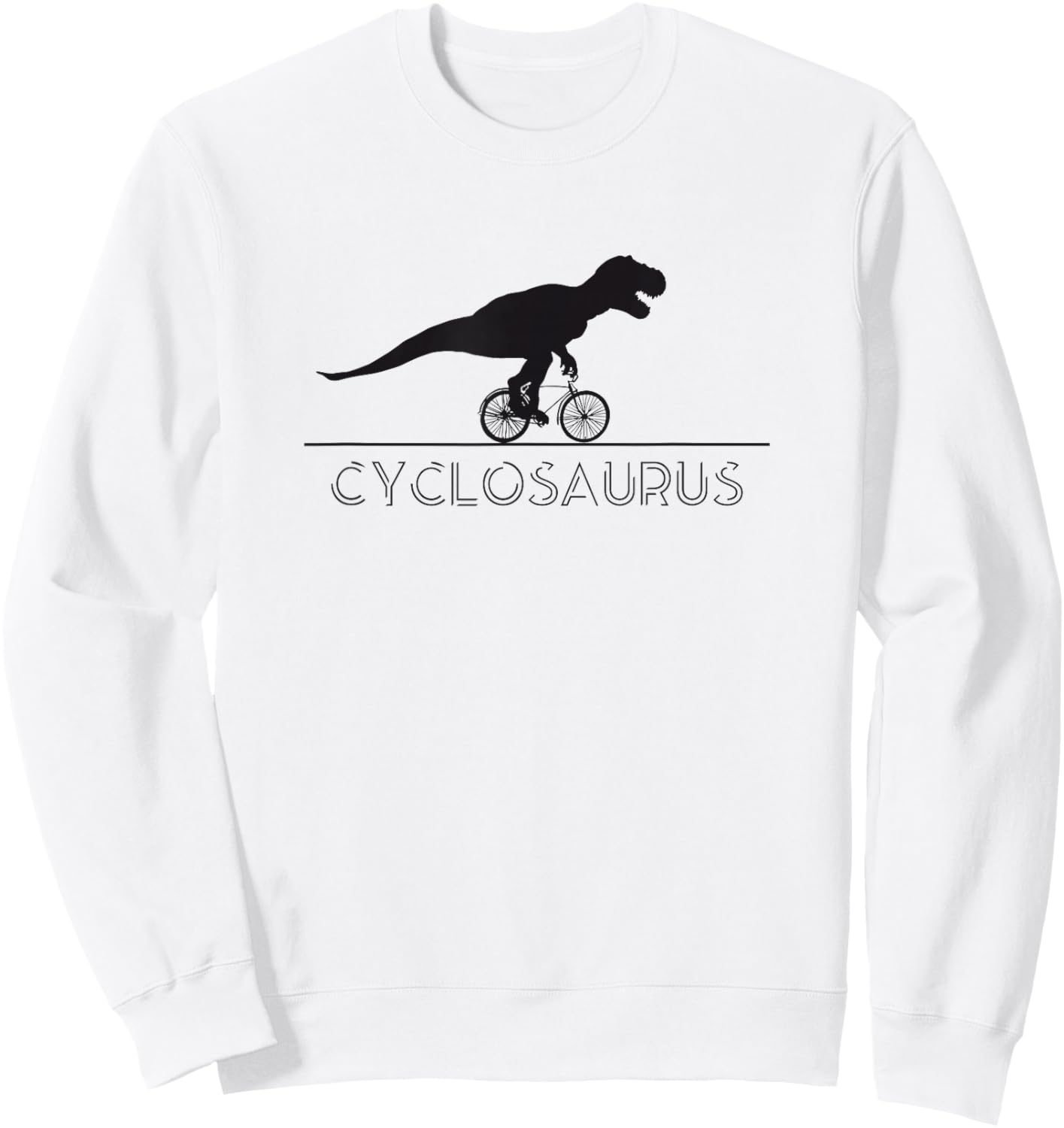 I feel the Animal in me Dinosaur Cyclist Bicycle Racing Bike Sweatshirt - Sweatshirt | White