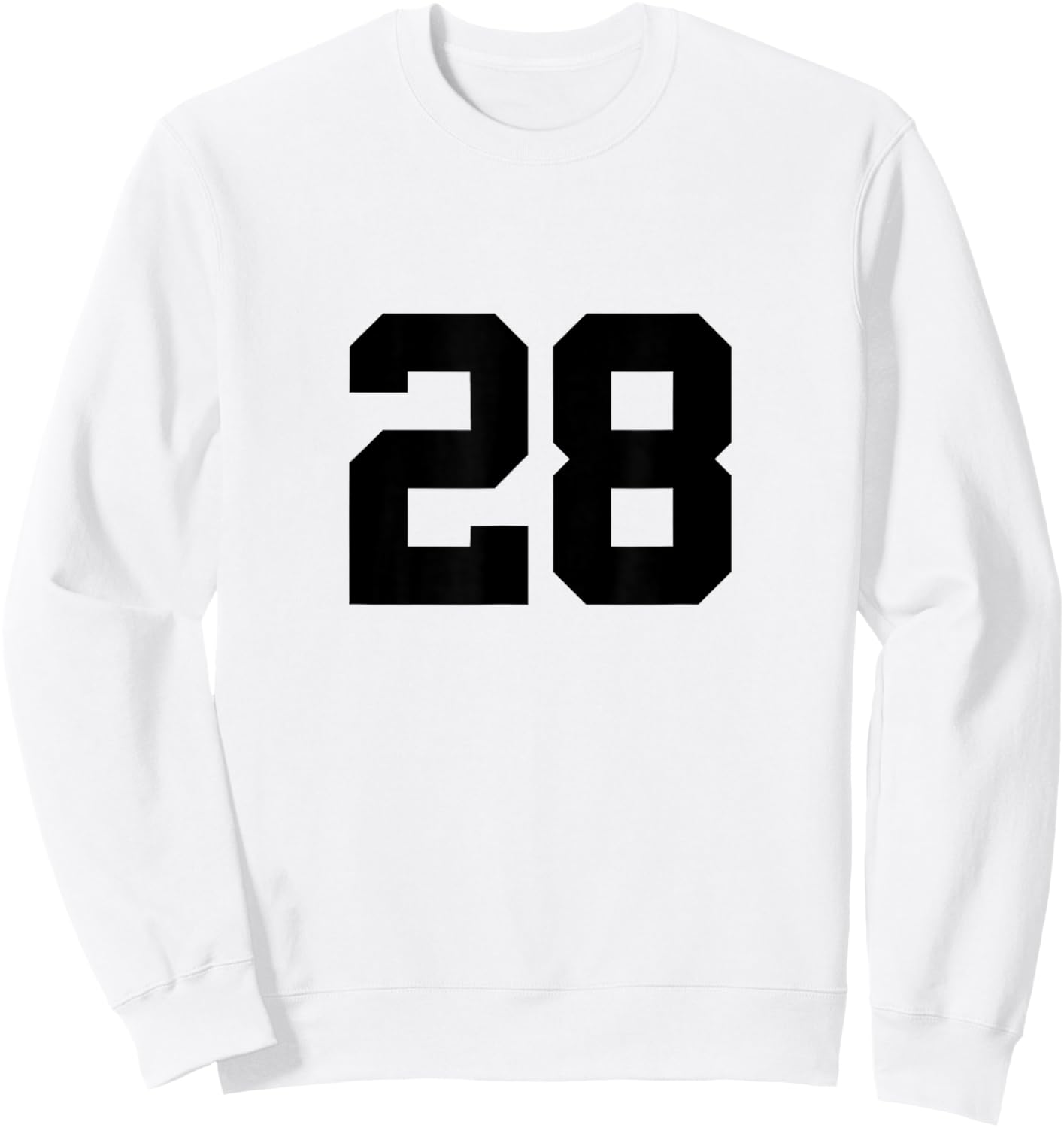 Number 28 (on Front / Back) Sports Team Jersey Number Sweatshirt - Sweatshirt | White
