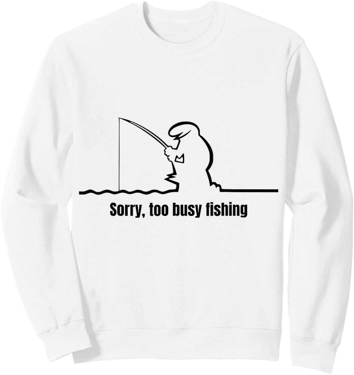 La Linea Stil Text Entschuldigung, DASS ich mit dem Angeln beschäftigt Bin Sweatshirt - Sweatshirt | White