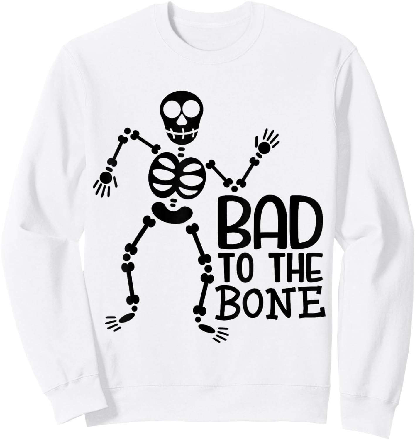 Bad To The Bone Skeleton Sweatshirt - Sweatshirt | White