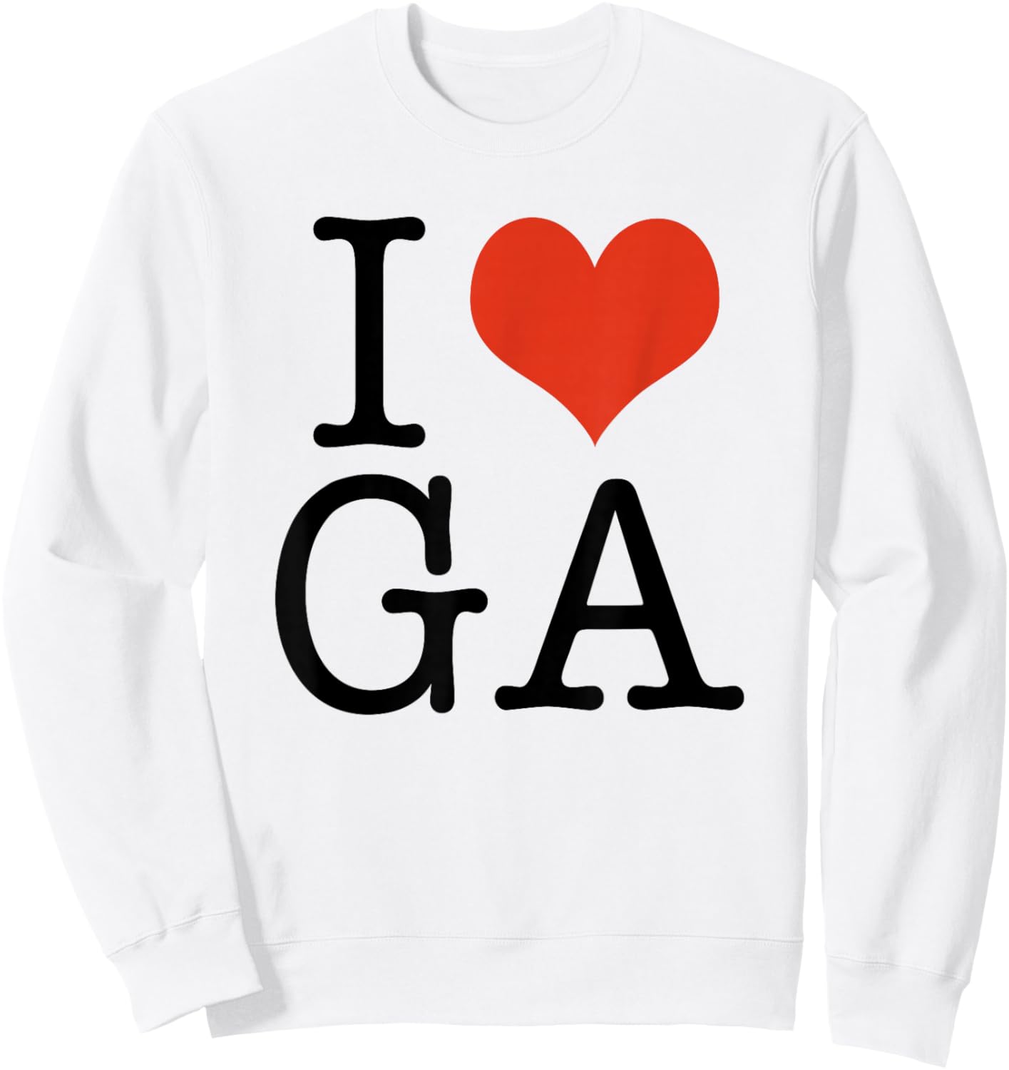 I Love GA Georgia USA American Sweatshirt - Sweatshirt | White