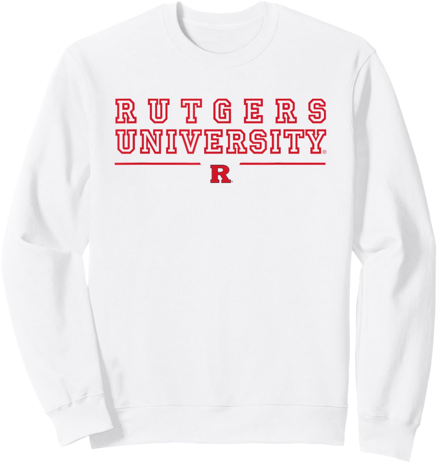 Rutgers University Scarlet Knights Block Line Sweatshirt - Sweatshirt | White