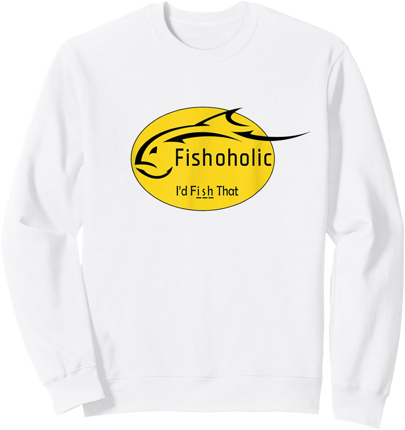 Fishoholic - Fish Logo -Adults Fishing , Grey, Small, Short Sleeve, Classic Fit Sweatshirt - Sweatshirt | White