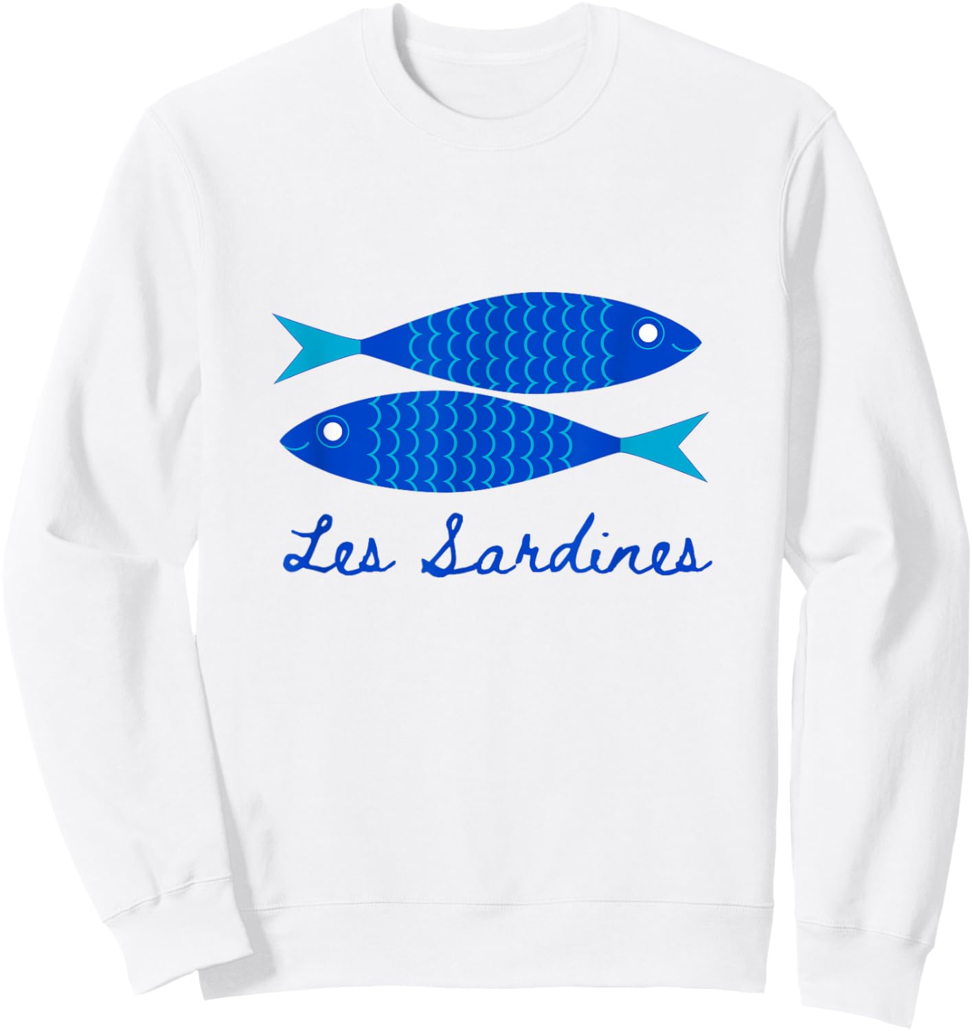 Les sardines fisherman aesthetic coastal sardine fish Sweatshirt - Sweatshirt | White