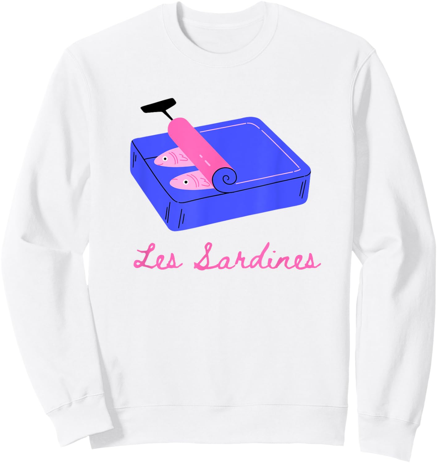 Les sardines fisherman aesthetic coastal sardine fish Sweatshirt - Sweatshirt | White
