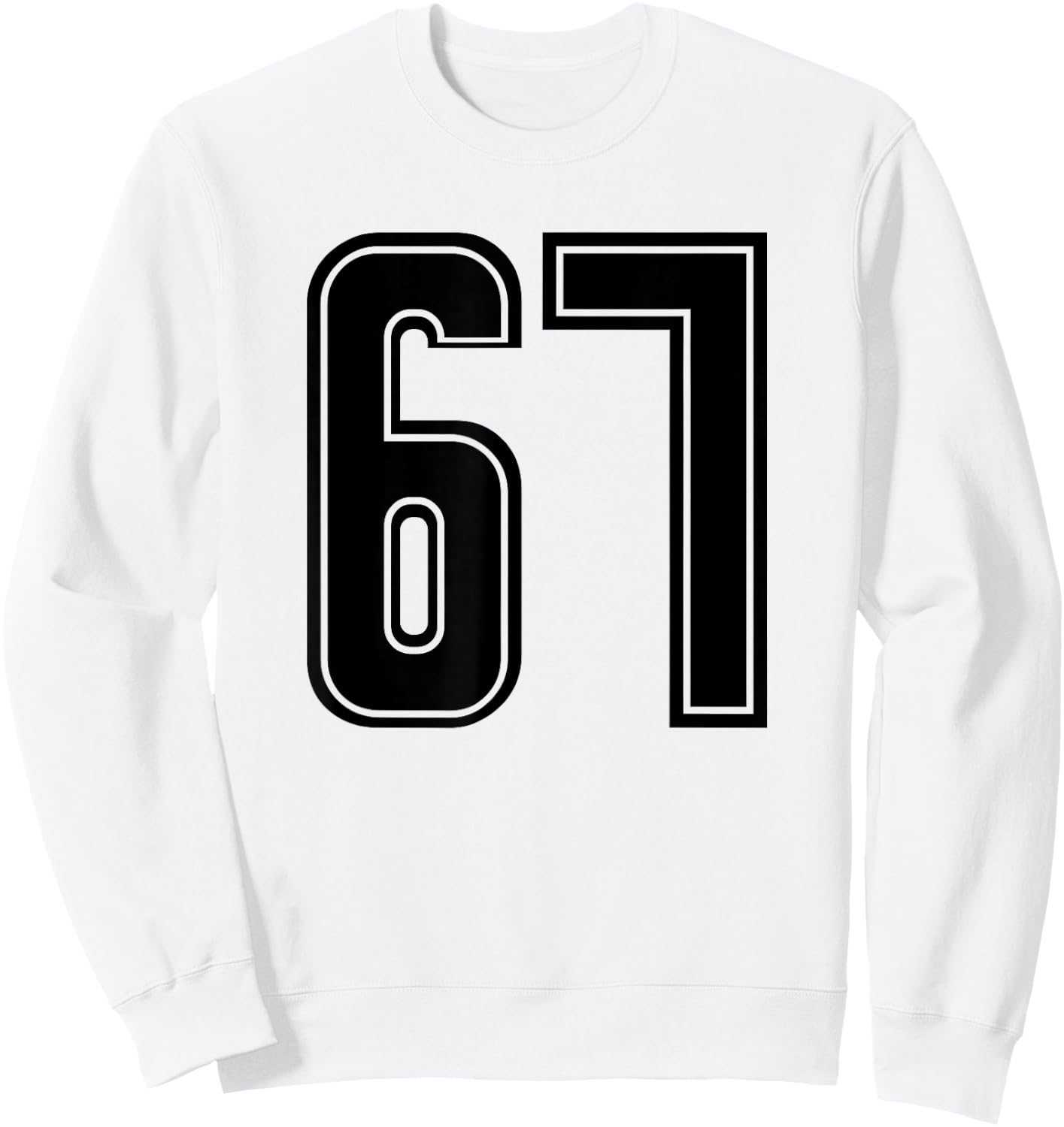 Black Sports Team Number 67 Sweatshirt - Sweatshirt | White