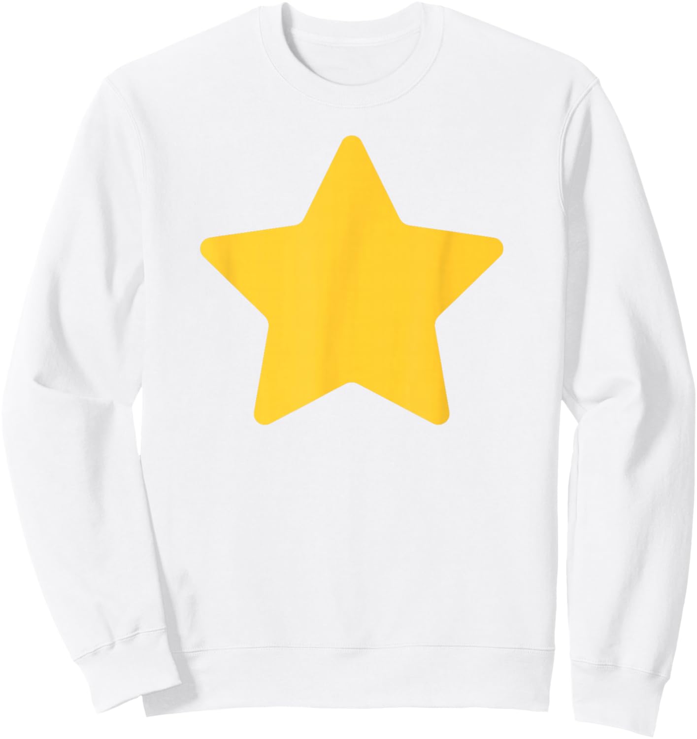 Classic Big Yellow Star Graphic on Front for Kids Sweatshirt - Sweatshirt | White