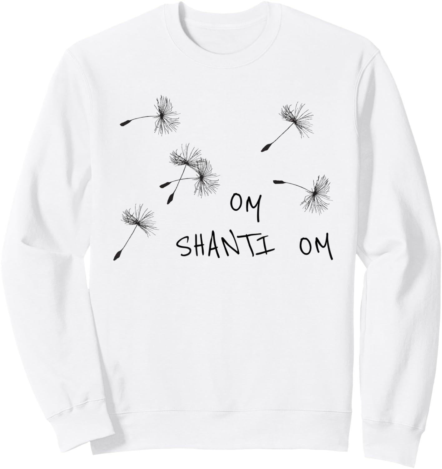 Meditation Saying Om Shanti Om Meditating Yoga Sweatshirt - Sweatshirt | White