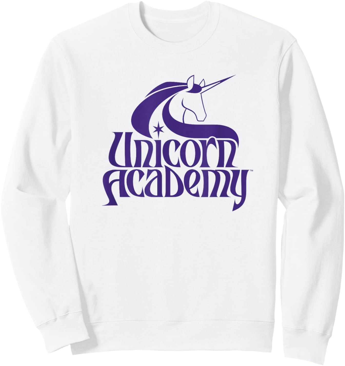 Unicorn Academy Silhouettes Graphic Front and Back Print Sweatshirt - Sweatshirt | White
