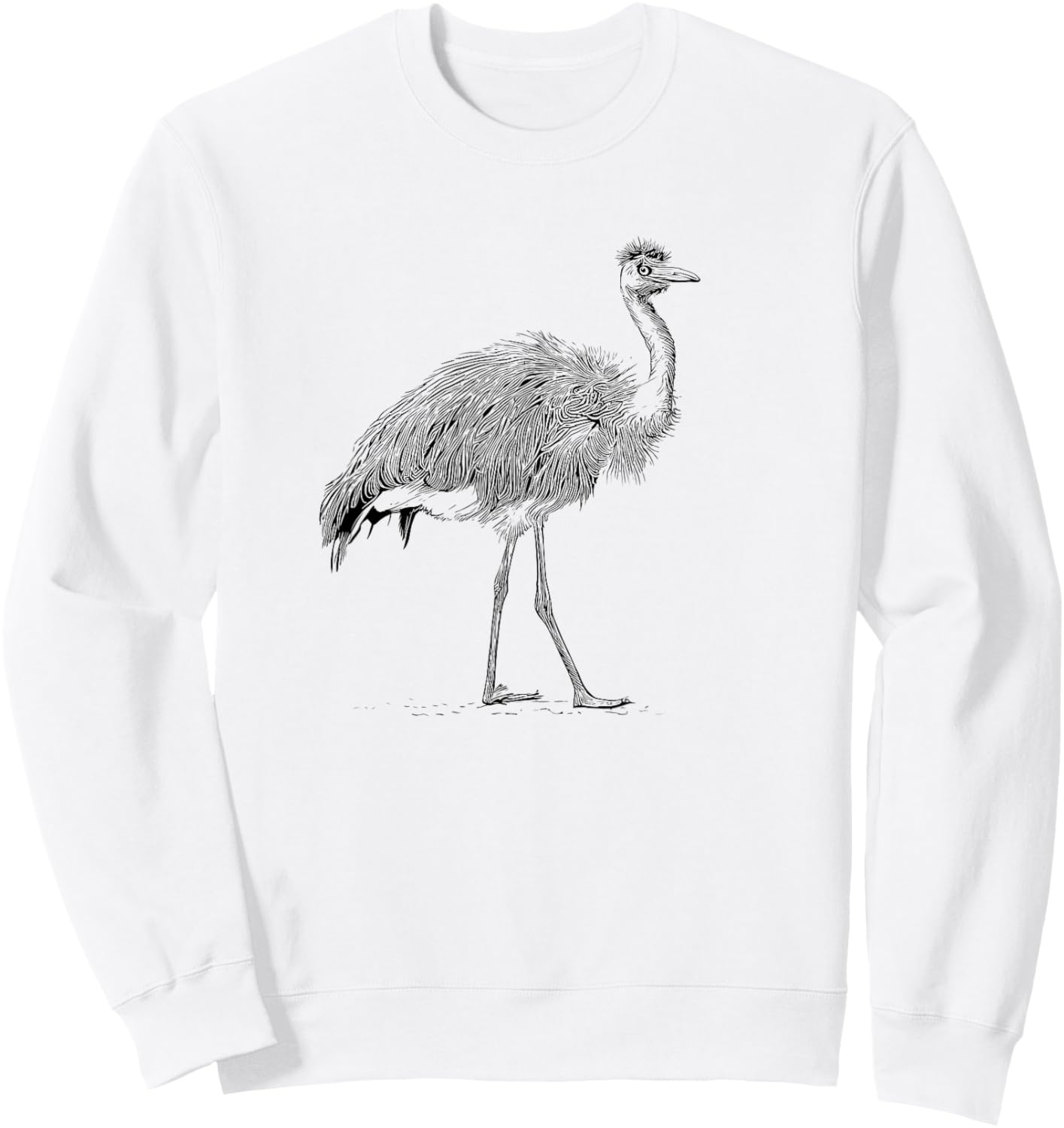 Zookeeper Retro Illustration Vintage Flightless Emu Lover Sweatshirt - Sweatshirt | White