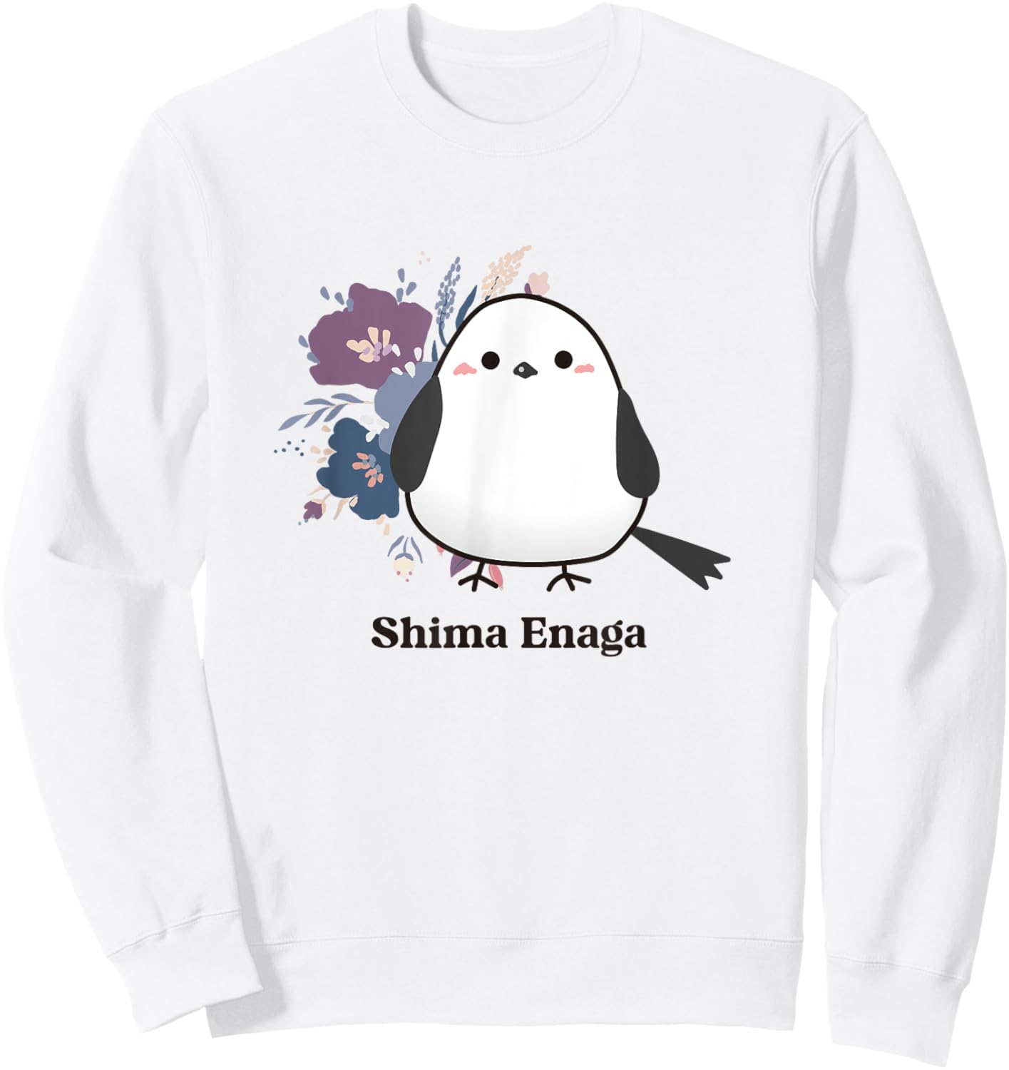 Shima Enaga Bird flower Wild Bird Japan Hokkaido Snow Fairy Sweatshirt - Sweatshirt | White