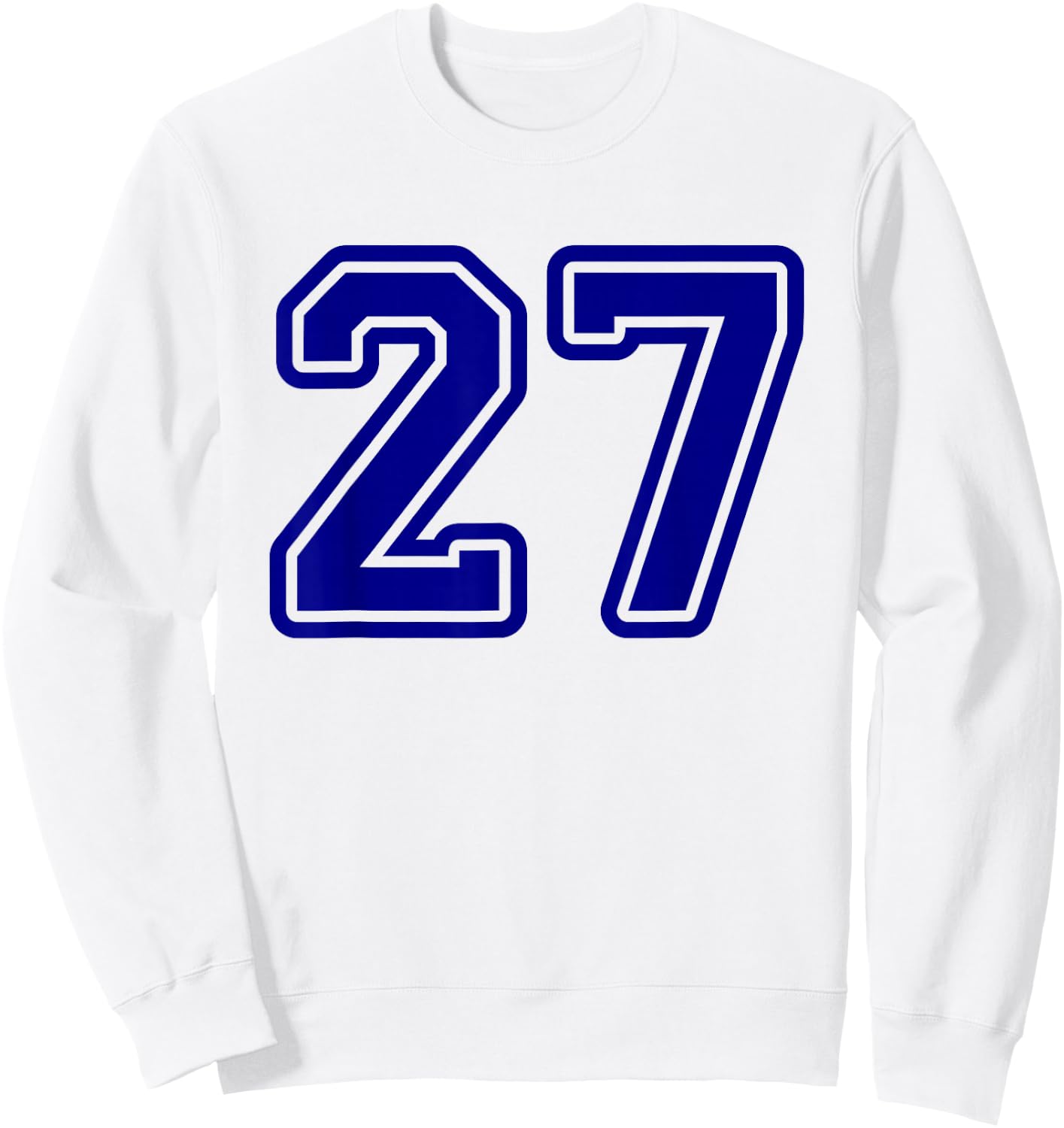 Number #27 Blue Sports Team Sweatshirt - Sweatshirt | White
