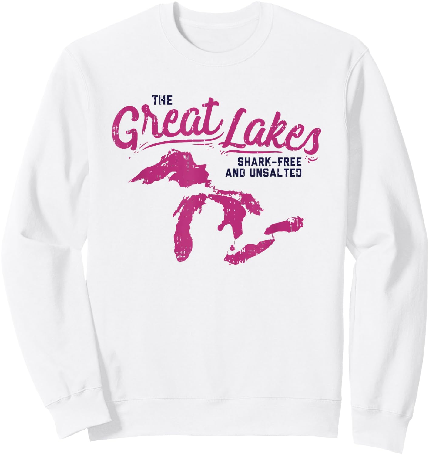 Great Lakes Shark Free & Unsalted Summer Vacation Women Girls Kids Sweatshirt - Sweatshirt | White