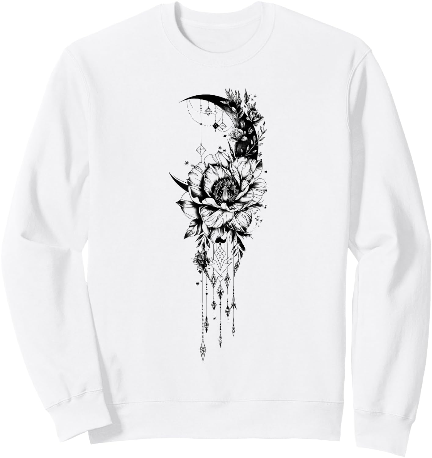 Celestial and Mystical Moon Goth Sweatshirt - Sweatshirt | White