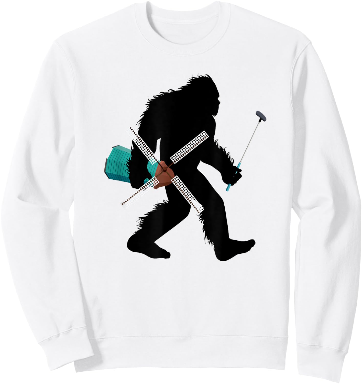 Bigfoot Mini Golf Funny Sasquatch Putt Putt Golfing Sweatshirt - Sweatshirt | White