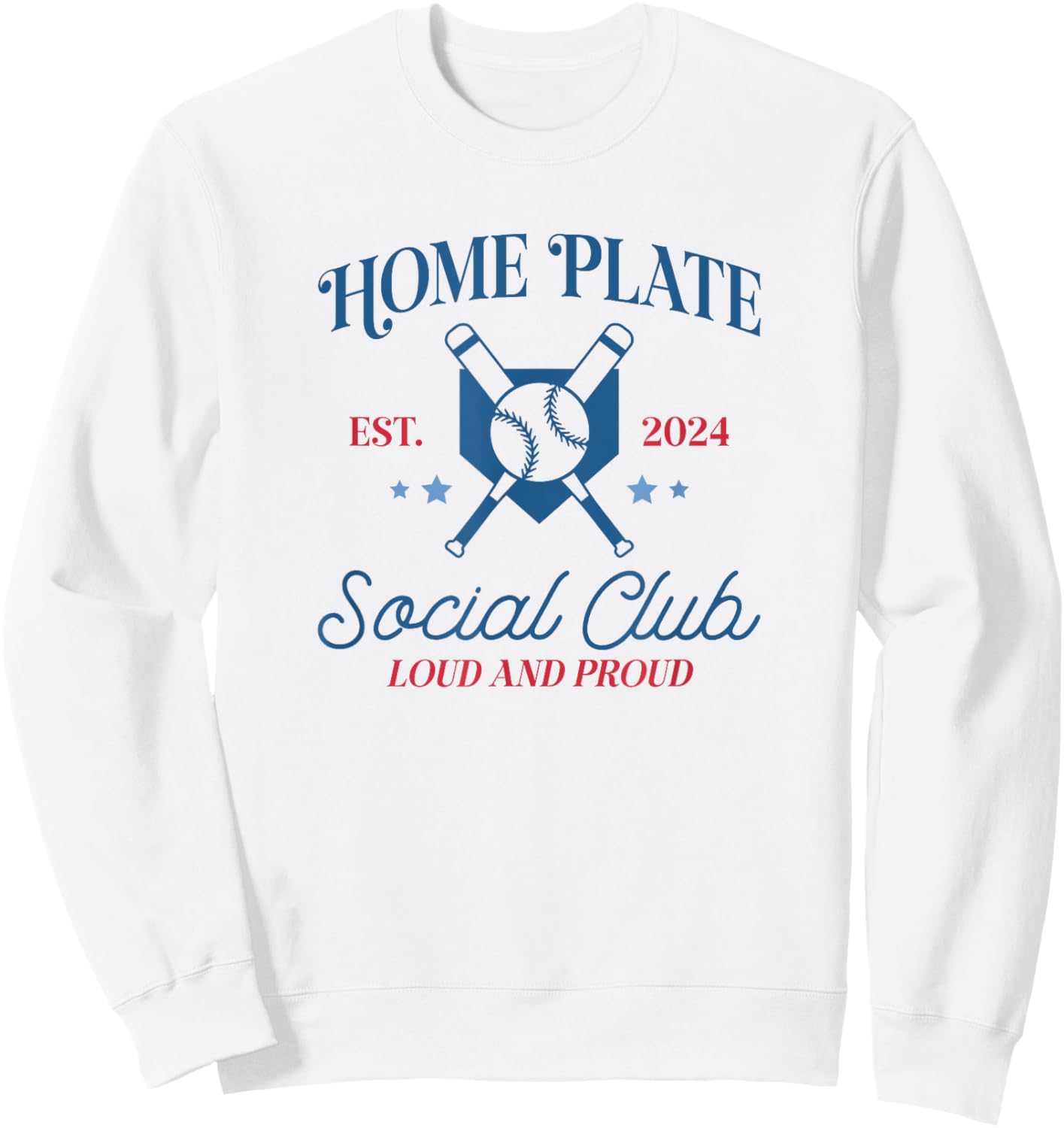 Spring 2024 Season Cute Baseball Mom Home Plate Social Club Sweatshirt - Sweatshirt | White