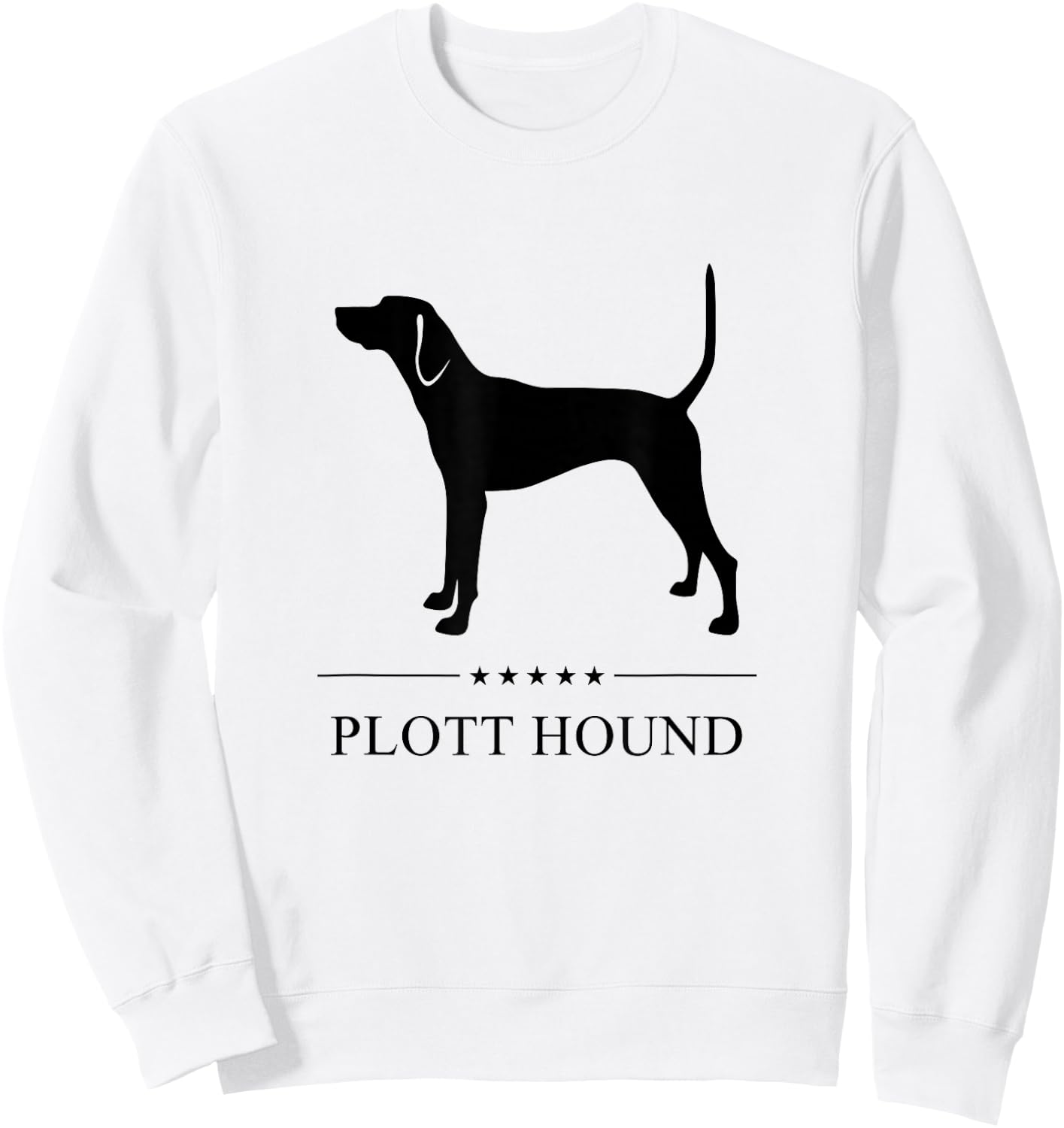 Plott Hound Black Silhouette Sweatshirt - Sweatshirt | White