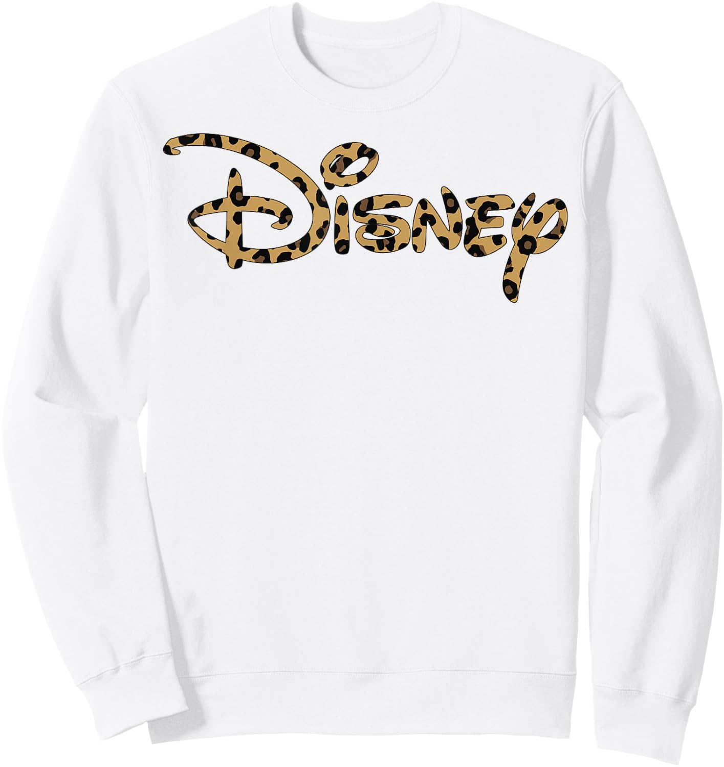 Disney Logo Leopard Fill Sweatshirt - Sweatshirt | White