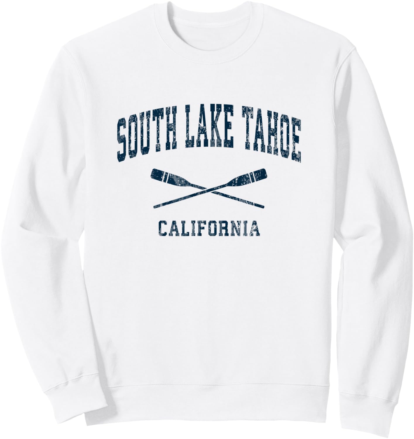 South Lake Tahoe California Vintage Nautical Paddles Sports Sweatshirt - Sweatshirt | White