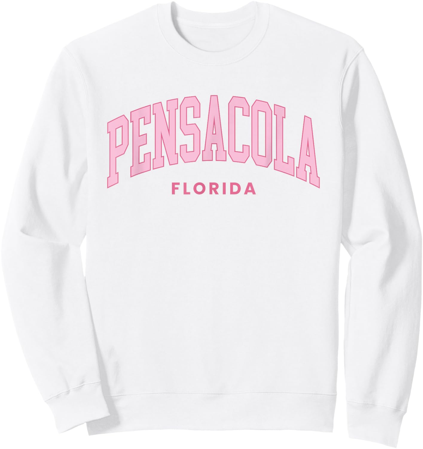 Pensacola Florida Retro Preppy Throwback Girls Pink Sweatshirt - Sweatshirt | White