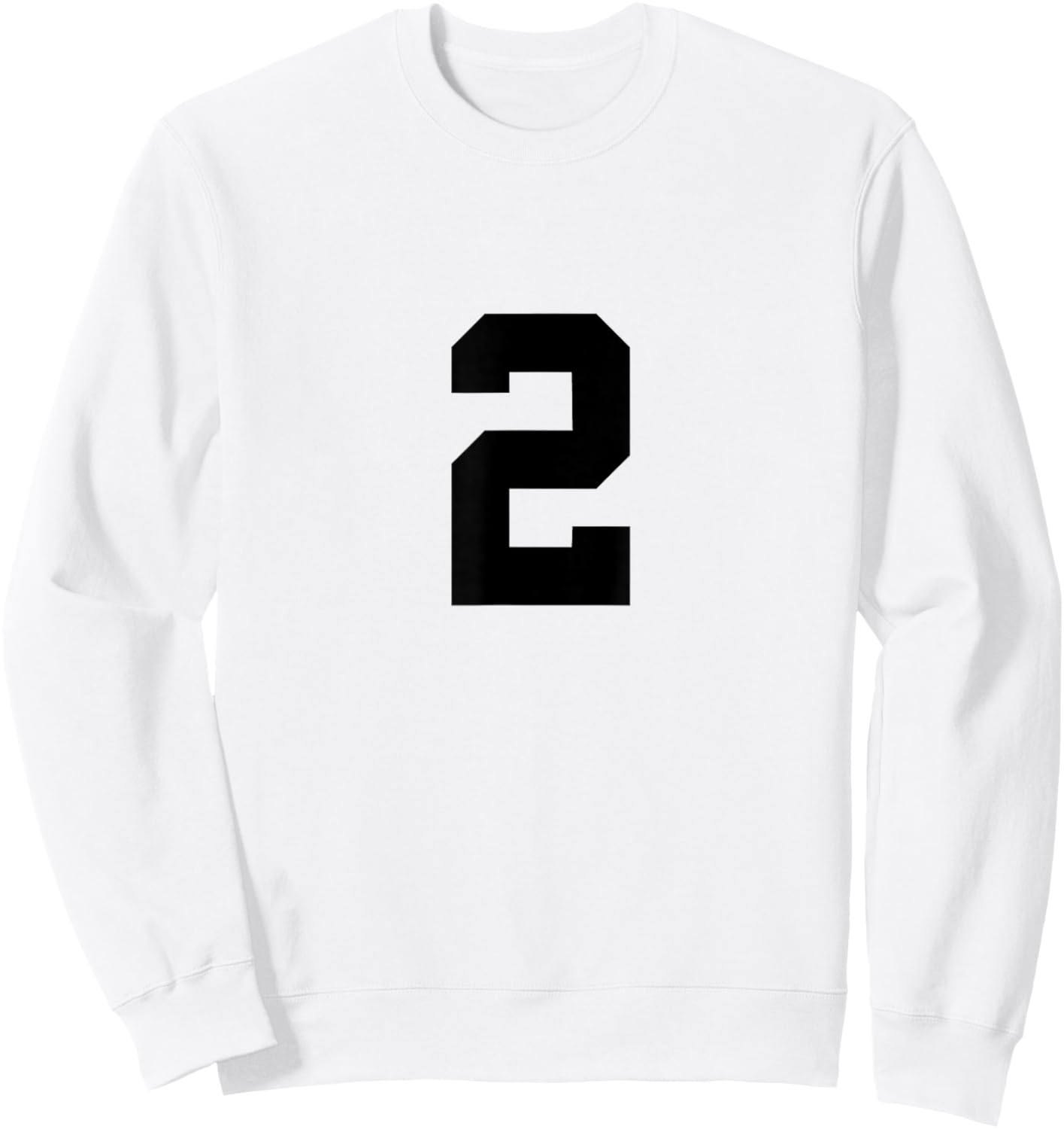 Number 2 (on Front / Back) Sports Team Jersey Number Sweatshirt - Sweatshirt | White