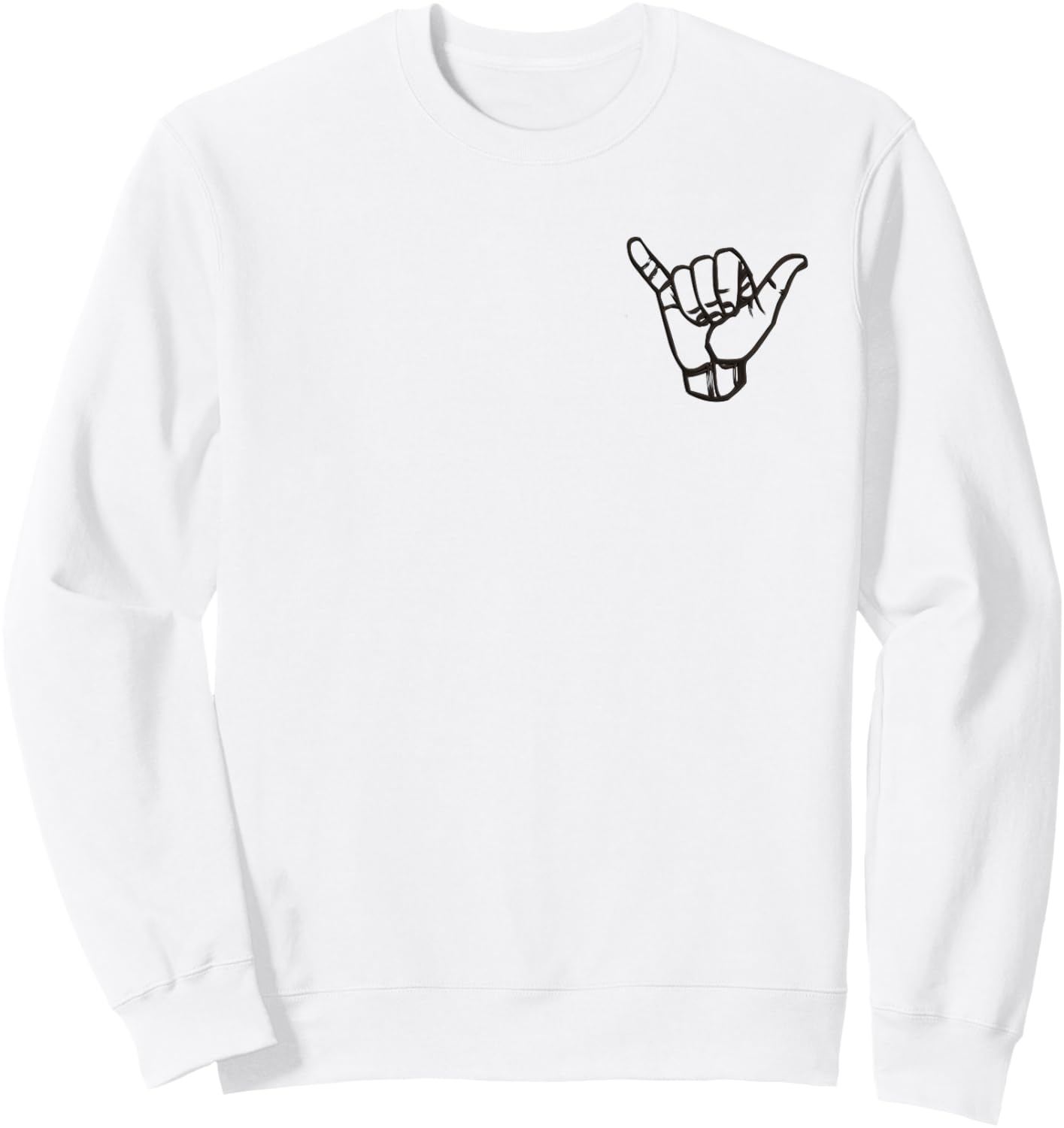Shaka Sign Hang Good Vibes Retro Loose Hawaii Surfing Sweatshirt - Sweatshirt | White