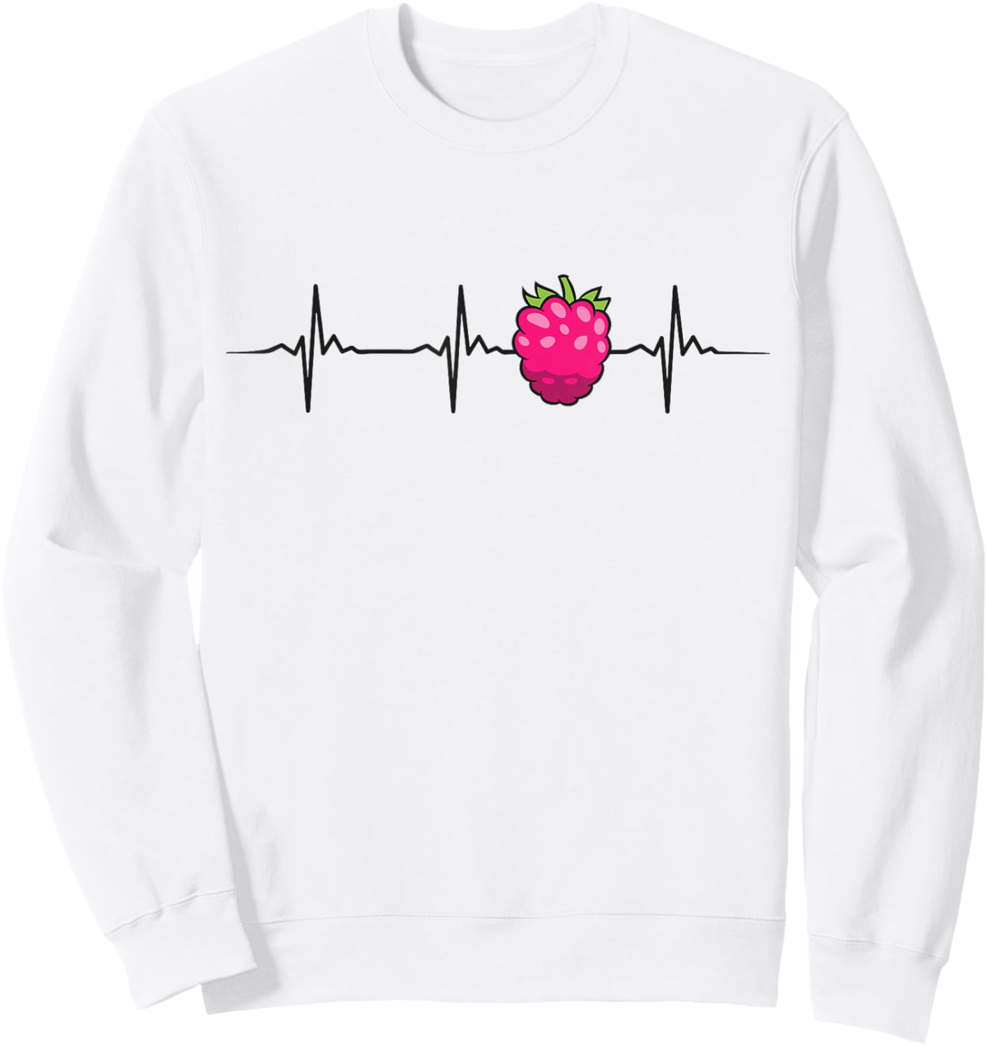 Raspberry Heartbeat Kawaii Raspberry Fruit Sweatshirt - Sweatshirt | White