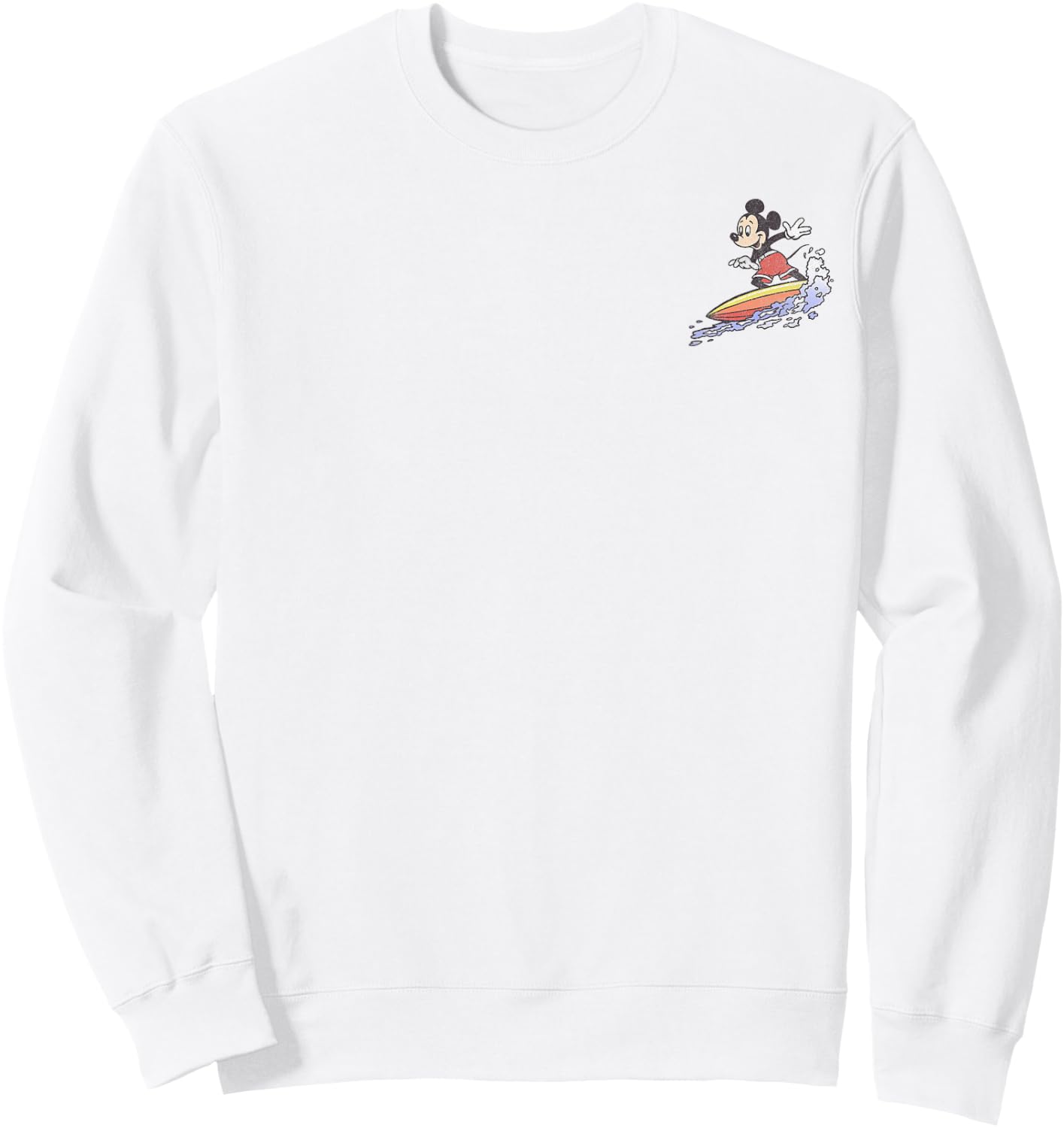 Disney Mickey & Friends Surfing Mickey Left Chest Small Sweatshirt - Sweatshirt | White