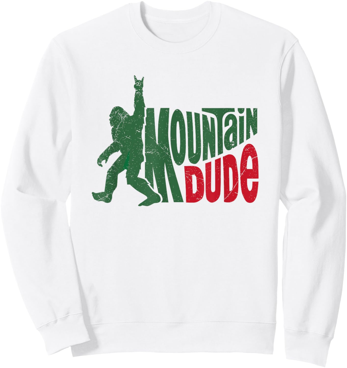 Mountain Dude Funny Bigfoot Sasquatch Hiking Sweatshirt - Sweatshirt | White
