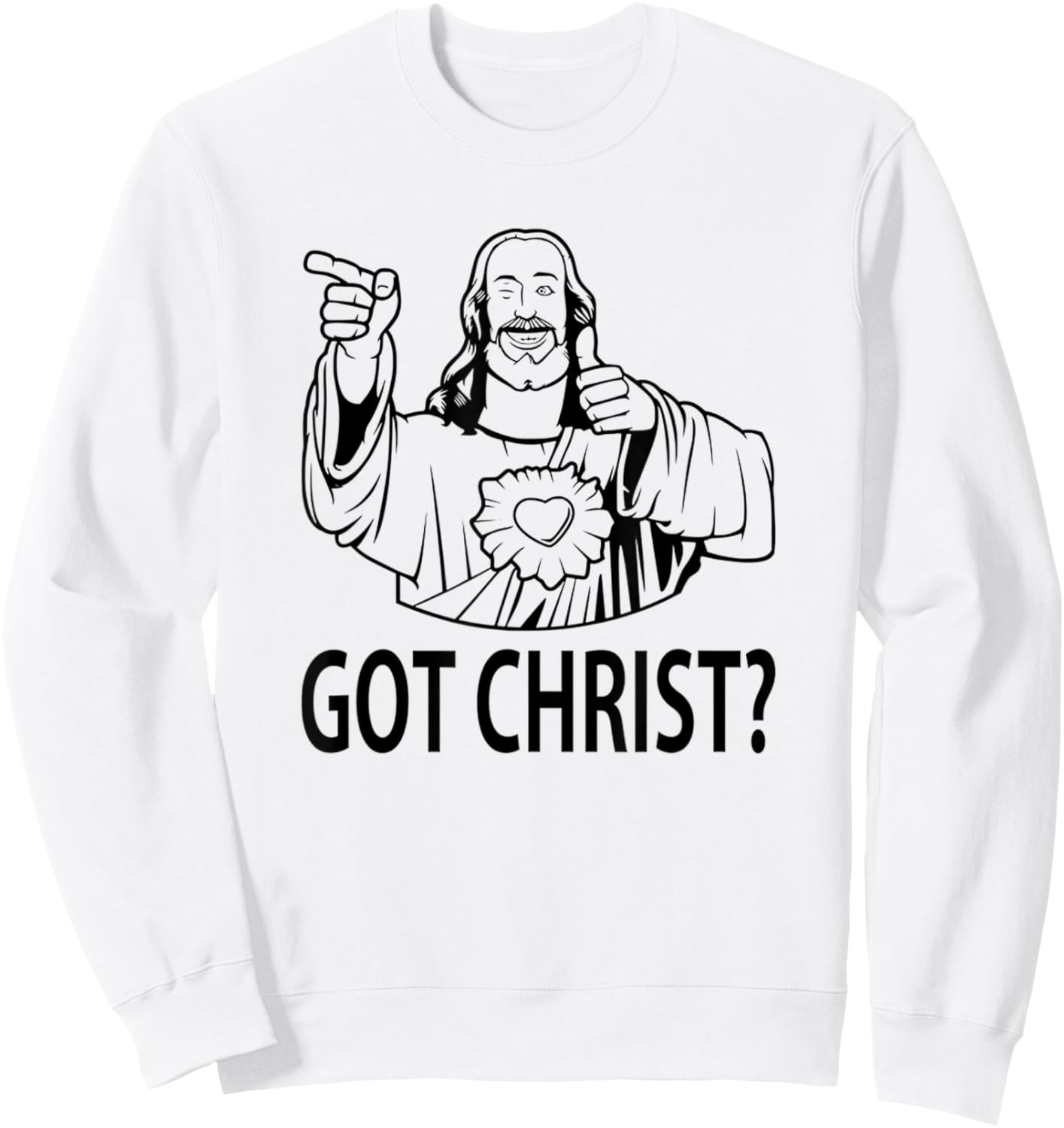 Funny Happy Buddy Jesus Christ Religious Christian Sweatshirt - Sweatshirt | White