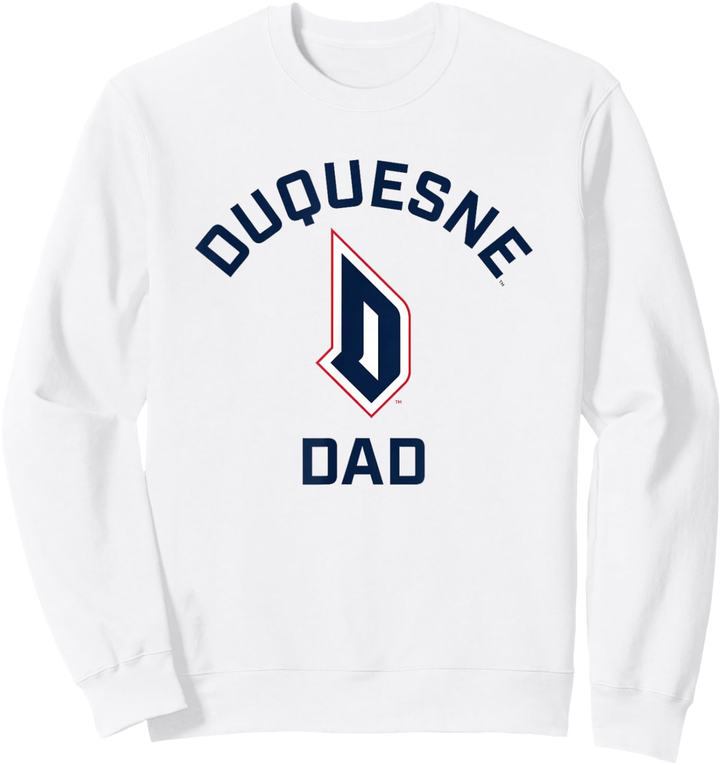 Duquesne University Dukes Arched Dad Sweatshirt - Sweatshirt | White