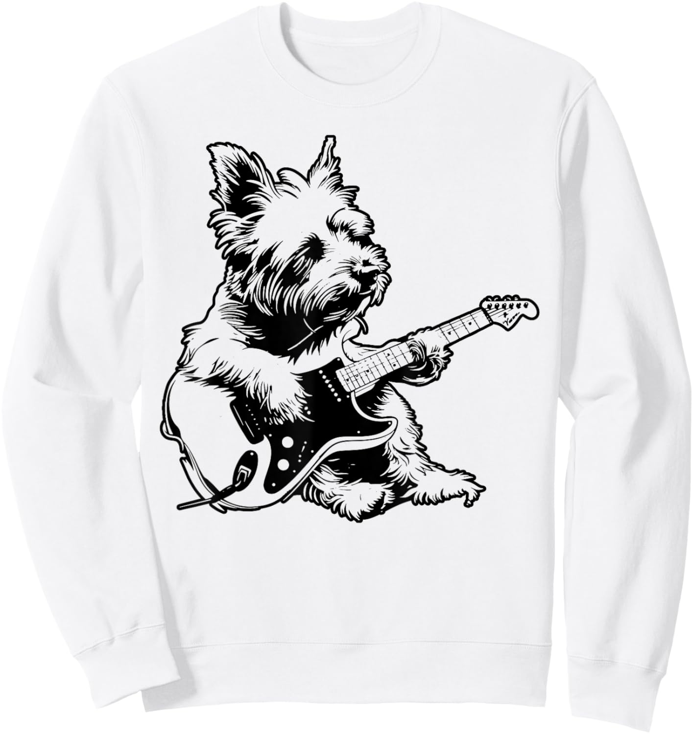 Dog Guitarist Guitar - Westie Dad Mom Women Sweatshirt - Sweatshirt | White