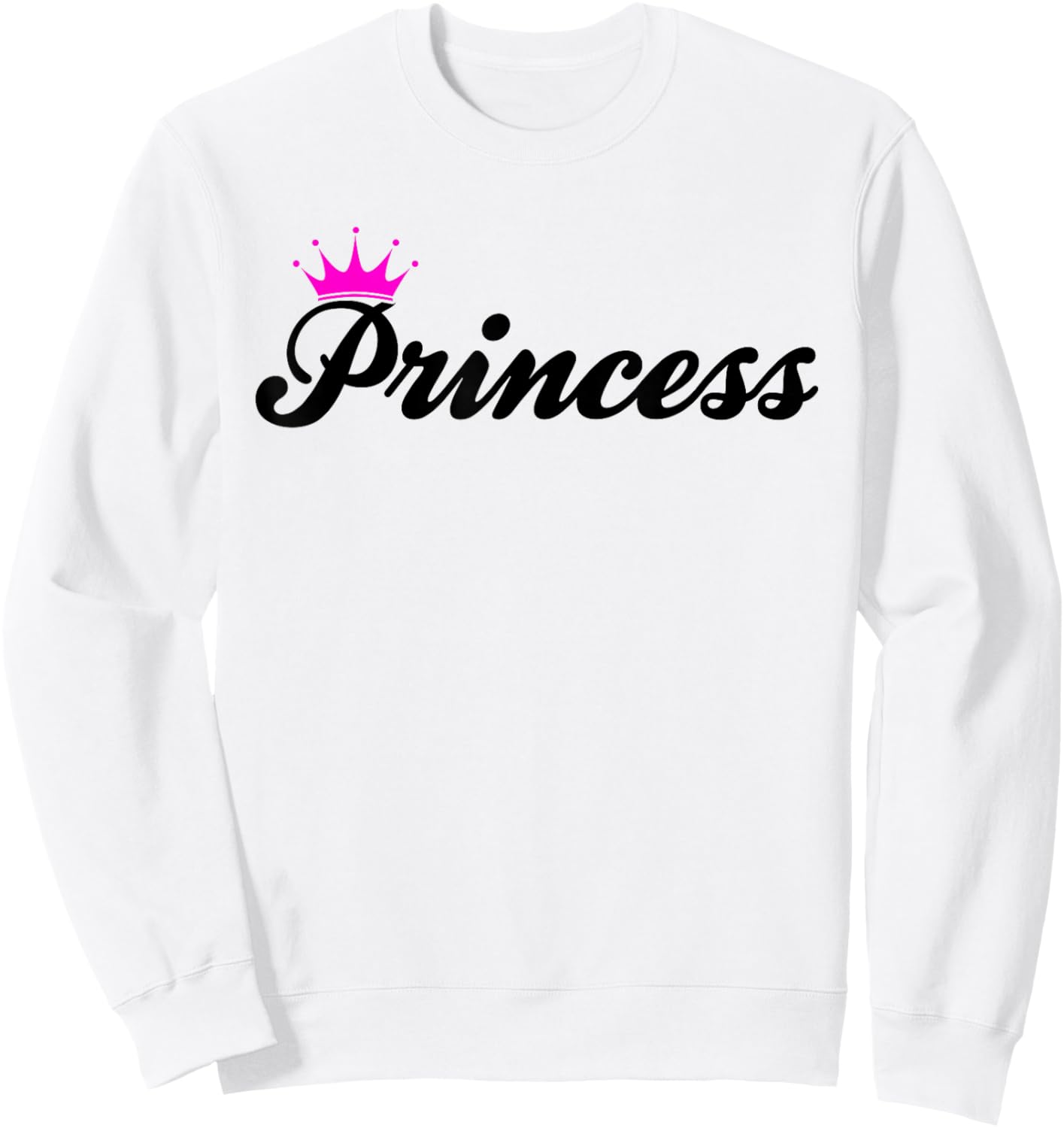 Cute Princess Pink Crown Funny Gifts: Girls Kids Women Party Sweatshirt - Sweatshirt | White