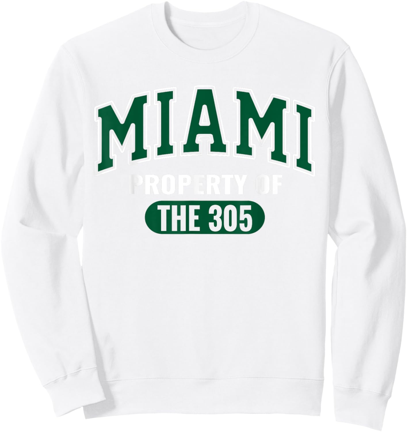 Miami 305 Clothing Iconic South Beach Urban Streetwear Sweatshirt - Sweatshirt | White