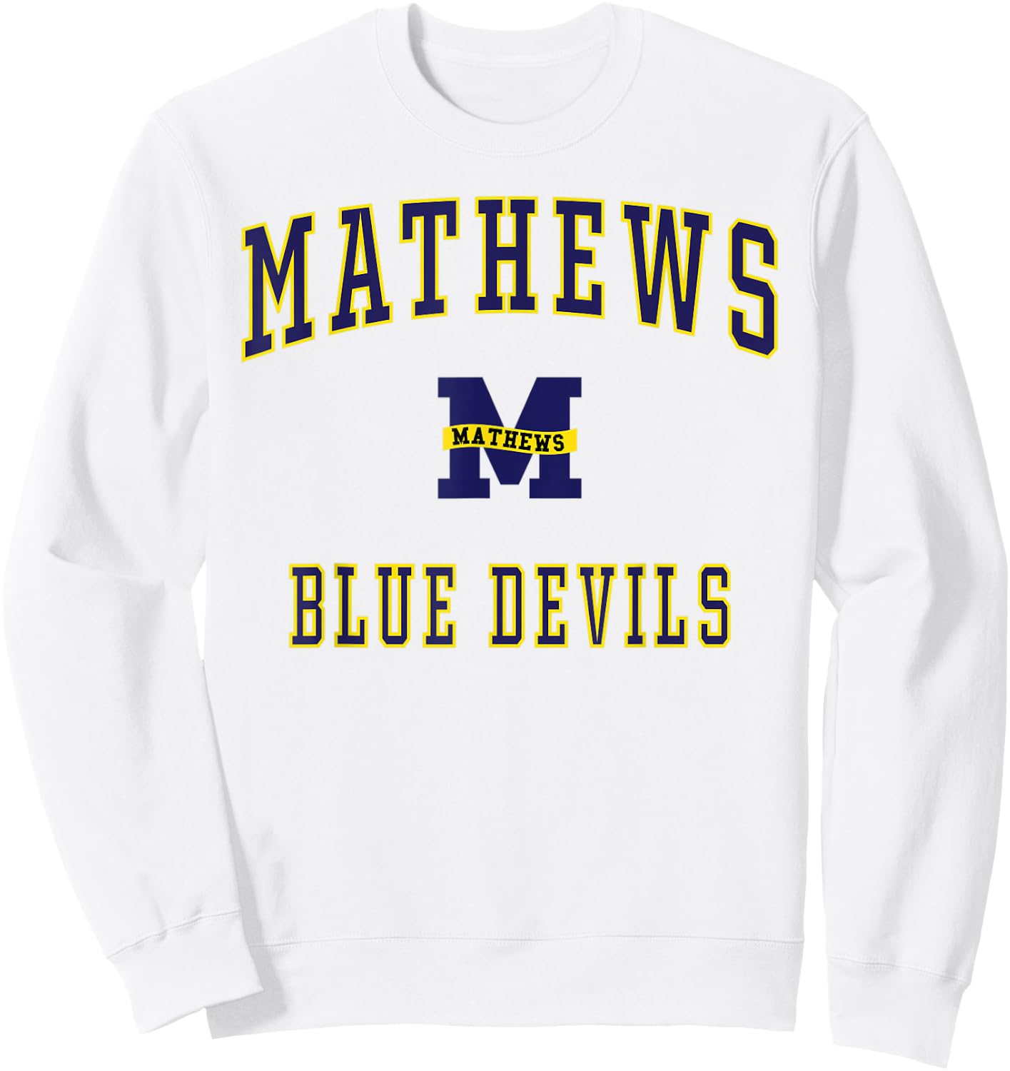 Mathews High School Blue Devils Sweatshirt - Sweatshirt | White