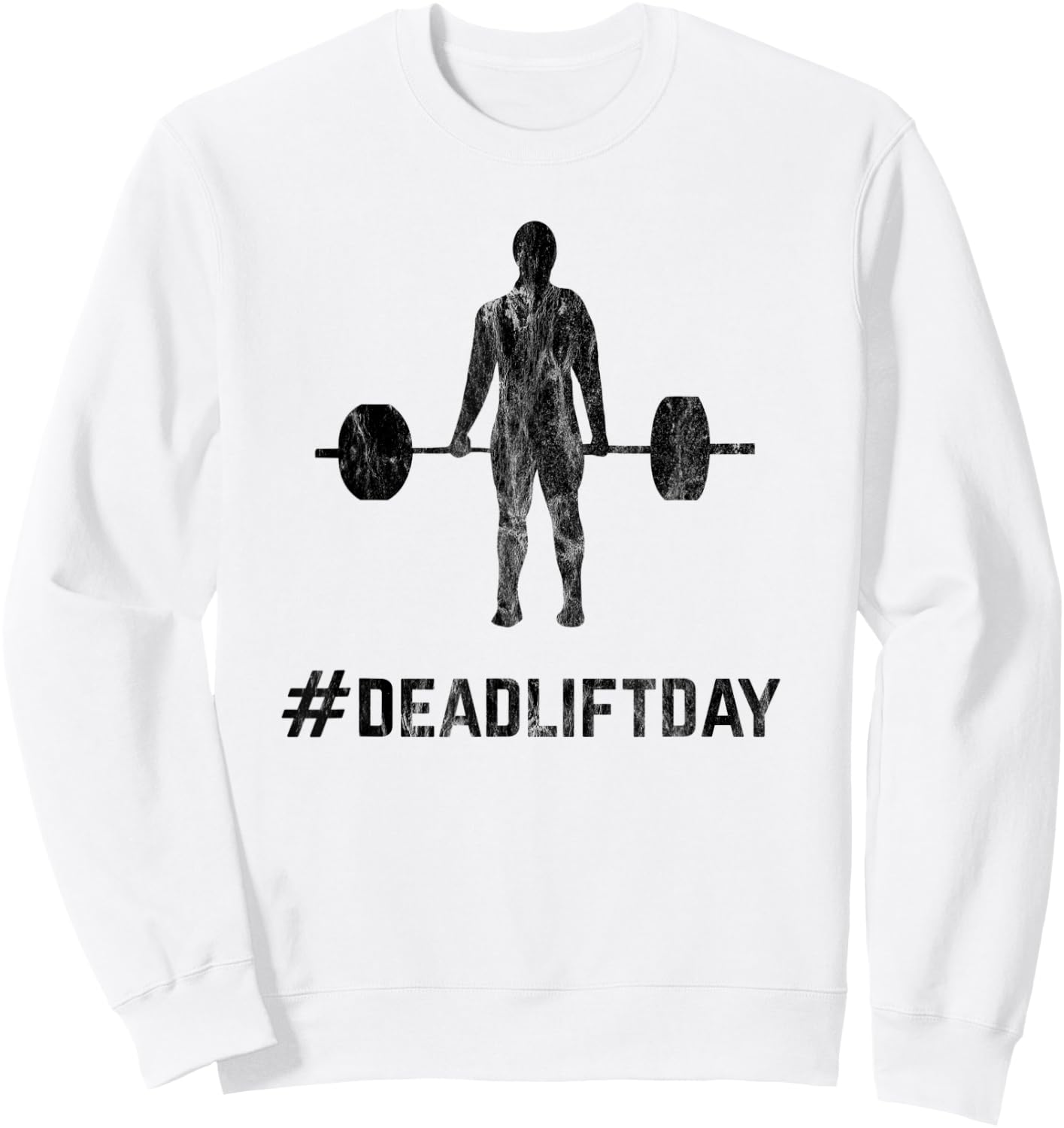 Deadlift-Day Retro Vintage Barbell Gym Lifting Sweatshirt - Sweatshirt | White