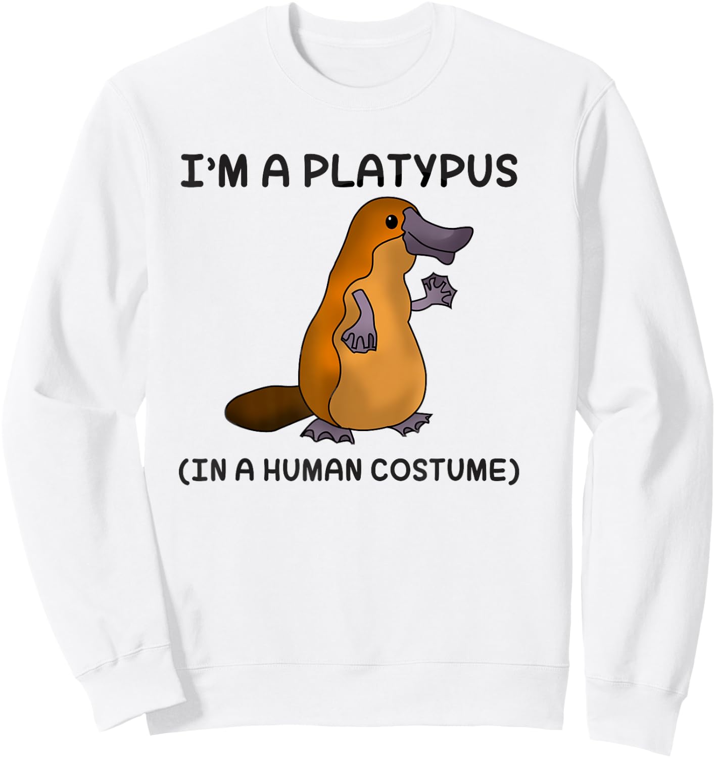 Platypus in a Human Costume Shirt for Kids Sweatshirt - Sweatshirt | White