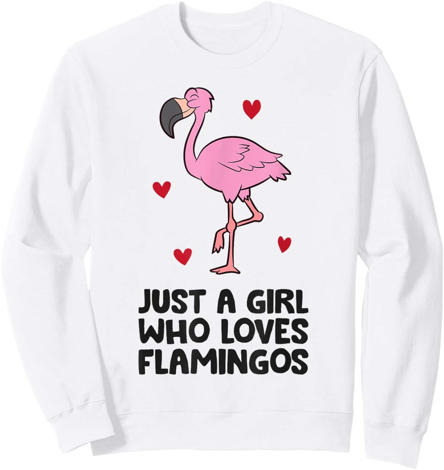 Just a Girl Who Loves Flamingos Sweatshirt - Sweatshirt | White