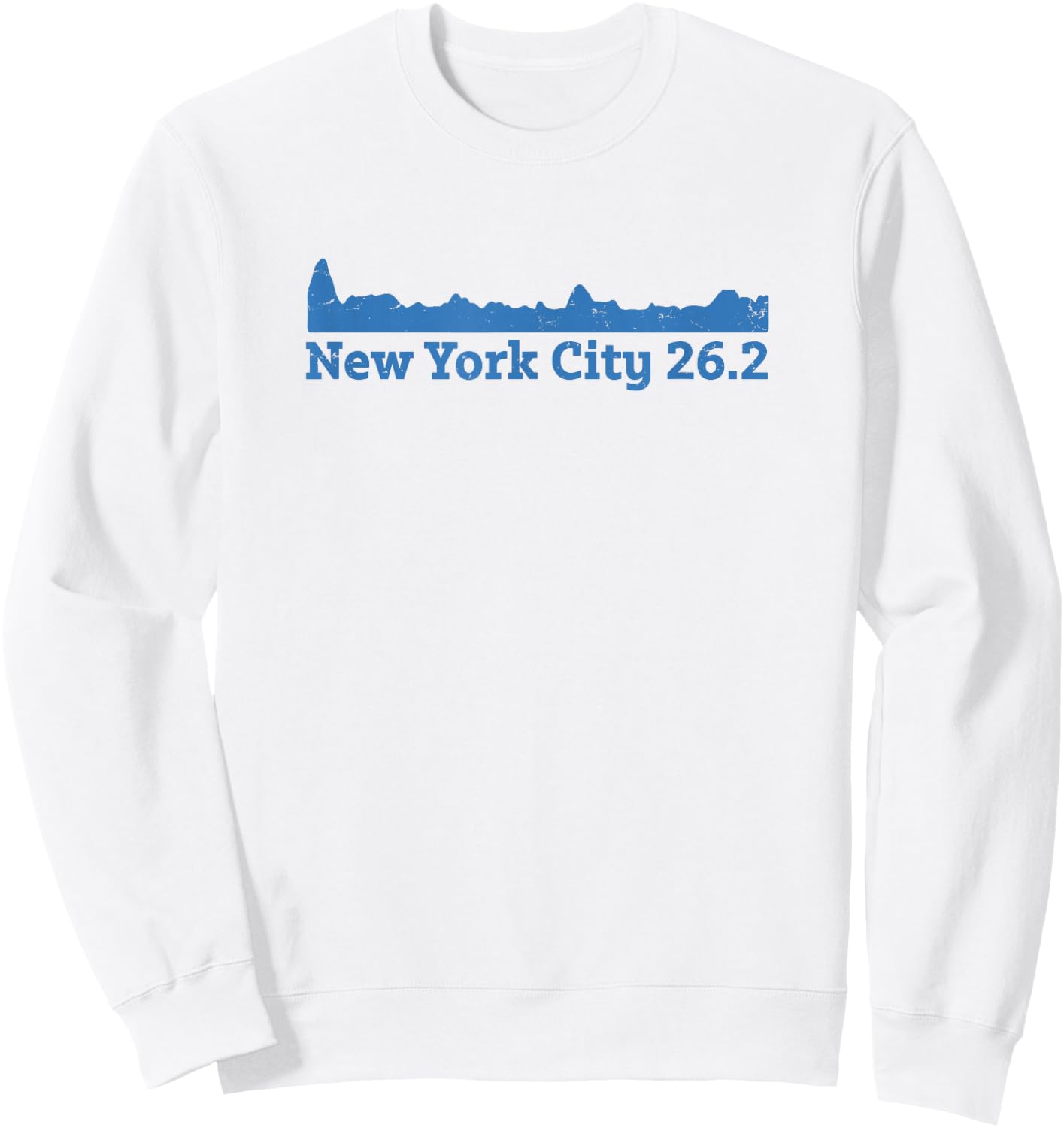 Run New York City Elevation Map 26.2 NYC T Shirt Sweatshirt - Sweatshirt | White