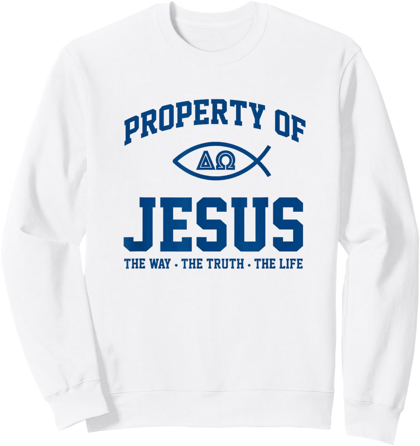Christian Shirt - Property of Jesus Throwback Gym Sweatshirt - Sweatshirt | White