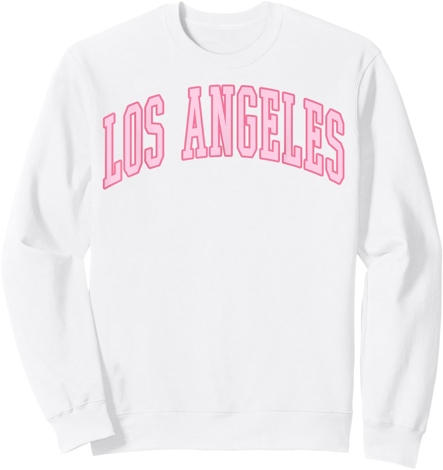 Los Angeles Vintage Preppy Varsity Pink Sports Sweatshirt - Sweatshirt | White